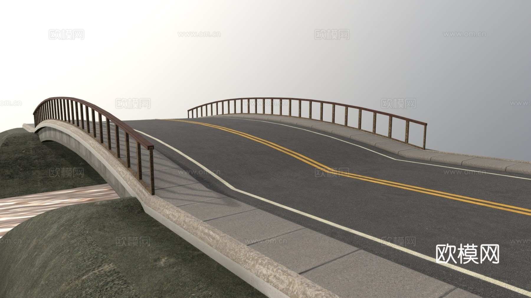 美国公路桥3d模型下载（渲染图1）