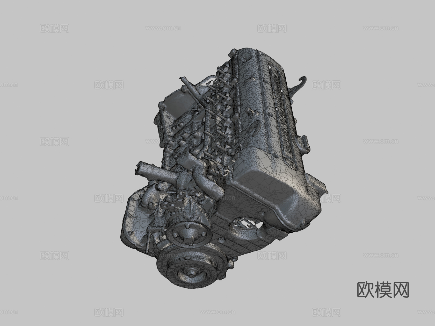 JZ-GE发动机3d模型下载（渲染图2）