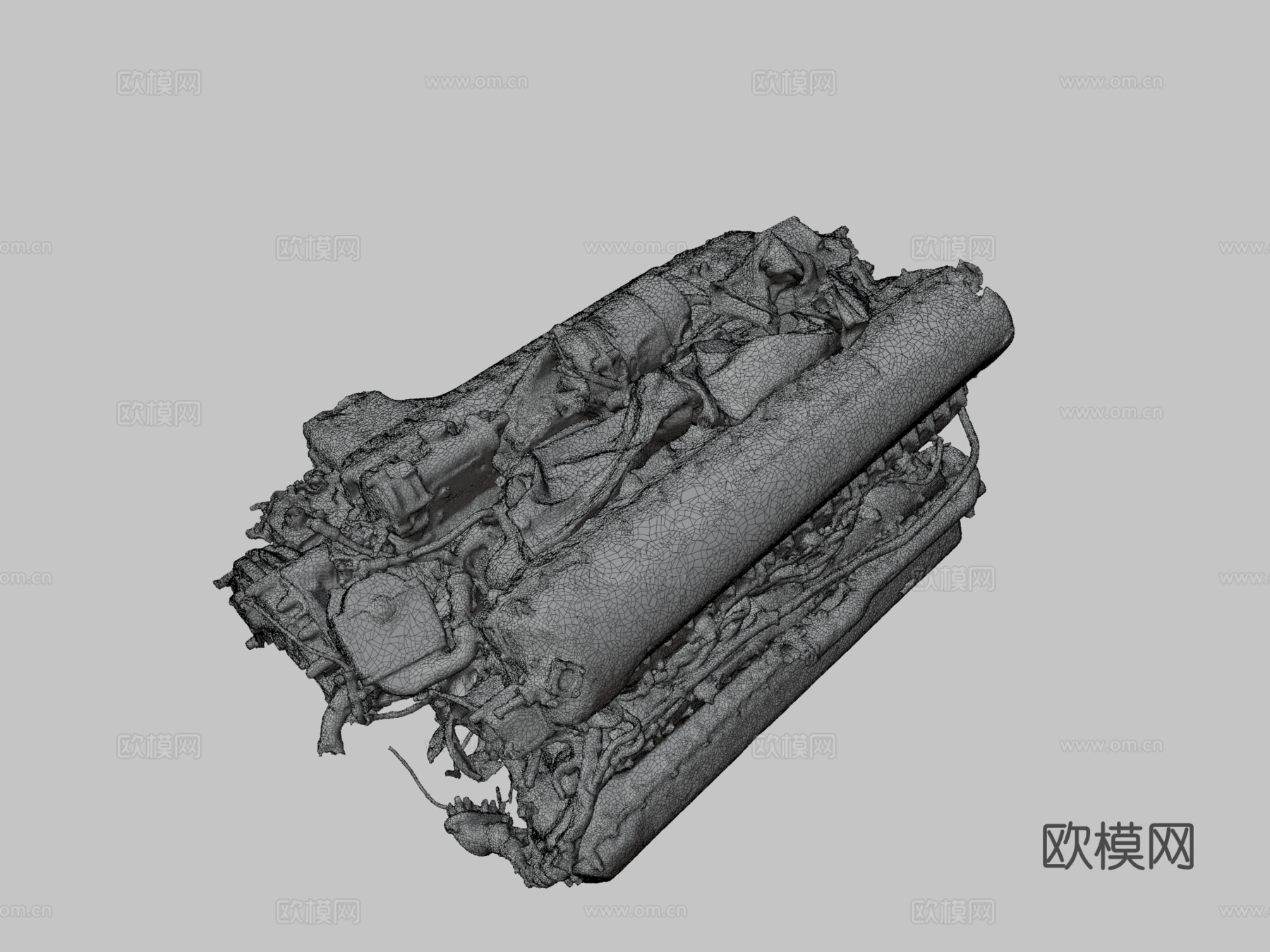 梅林发动机3d模型下载（渲染图3）