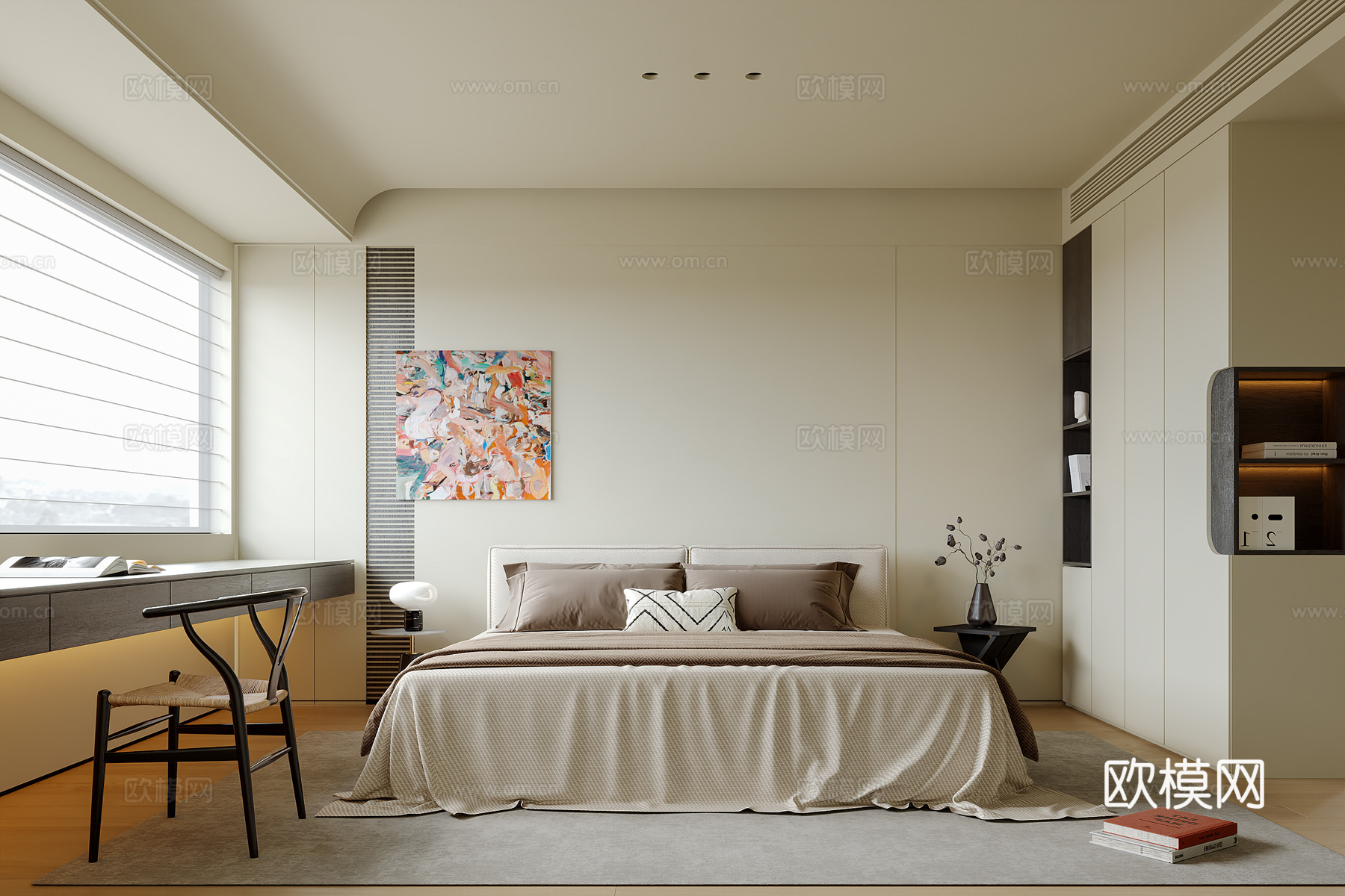 中古风卧室3d模型下载