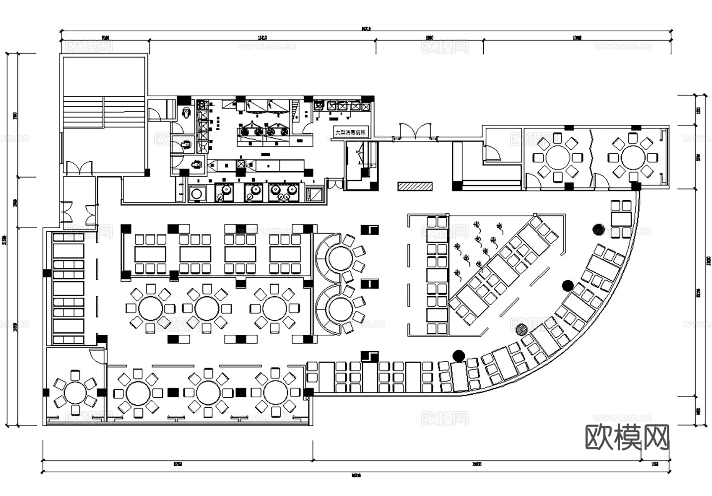 28套餐厅平面CAD设计方案图纸最新整理合集cad施工图