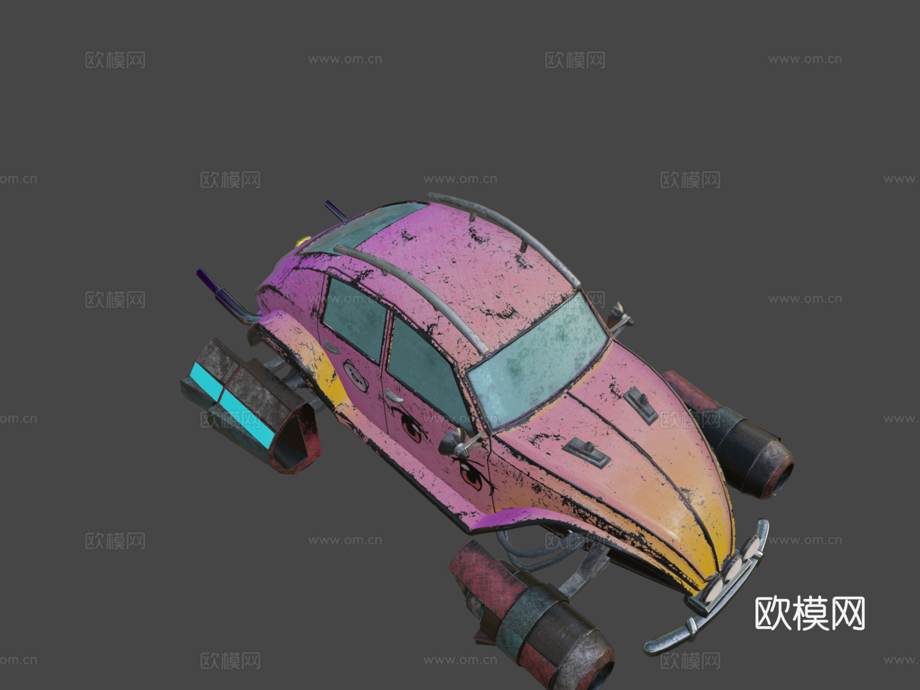 飞行复古汽车3d模型下载（渲染图8）