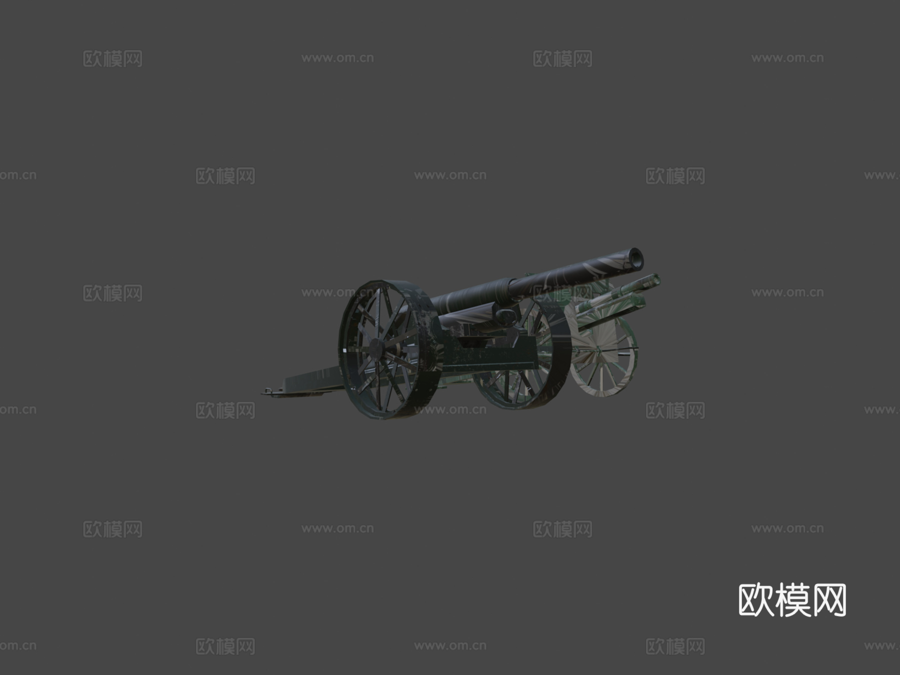 第一次世界大战火炮3d模型下载（渲染图5）