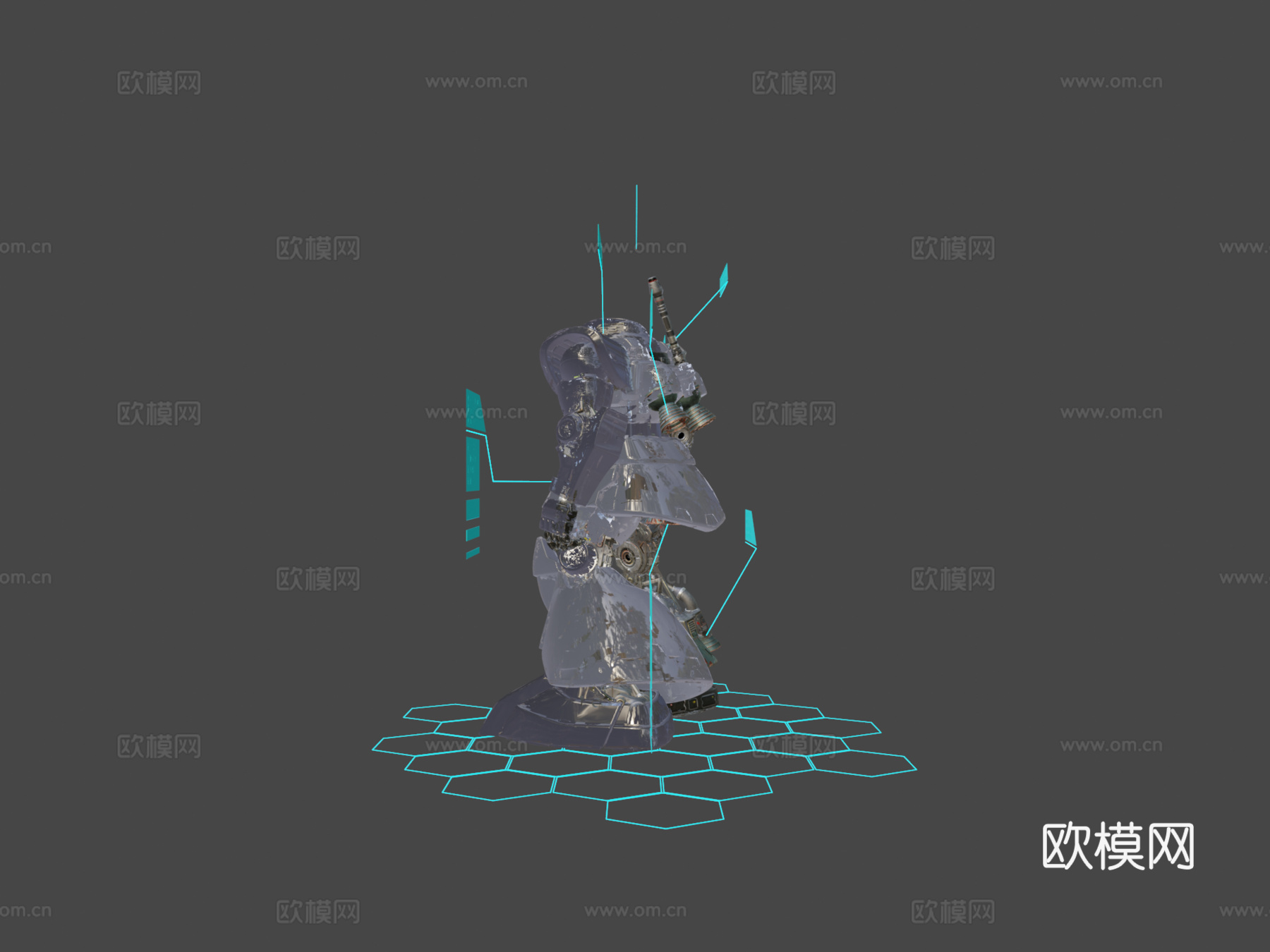MS-09R里克-多姆底盘与技术数据3d模型下载（渲染图6）