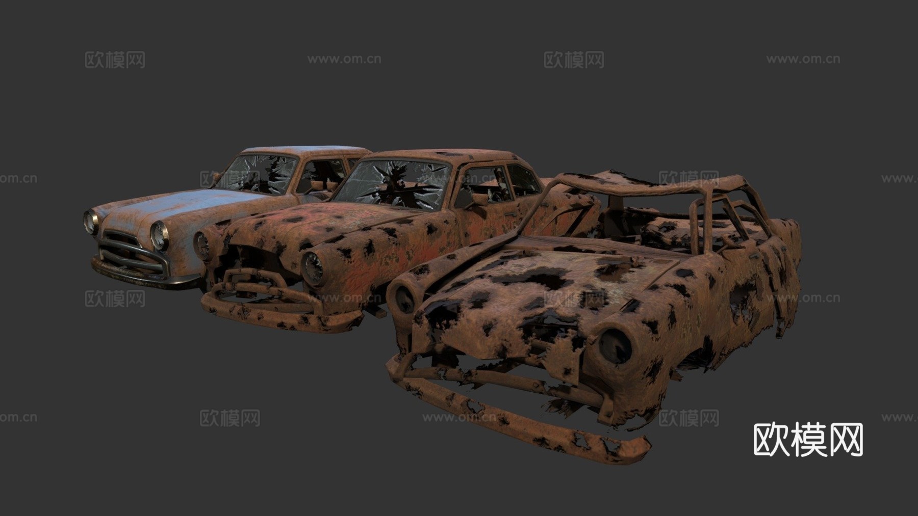 汽车锈蚀测试3d模型下载（渲染图1）