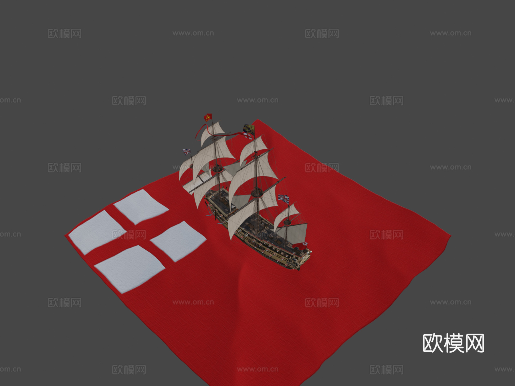 英国皇家海军决心号3d模型下载（渲染图8）