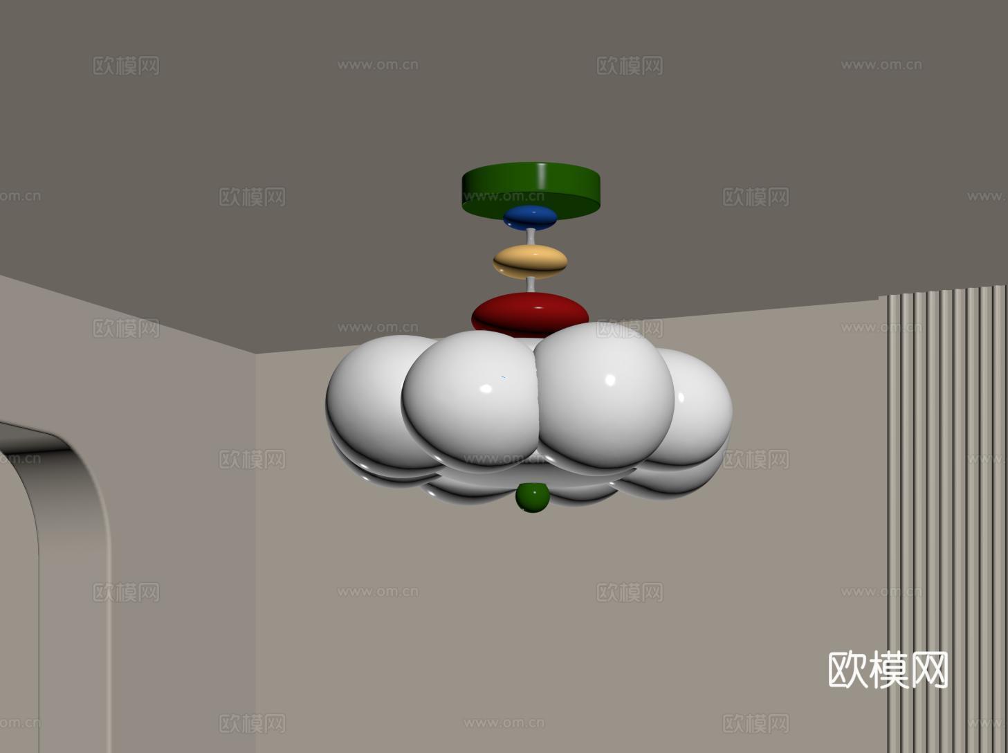 包豪斯吸顶灯 泡泡吸顶灯 多巴胺吸顶灯 孟菲斯吸顶灯 儿童卧su模型
