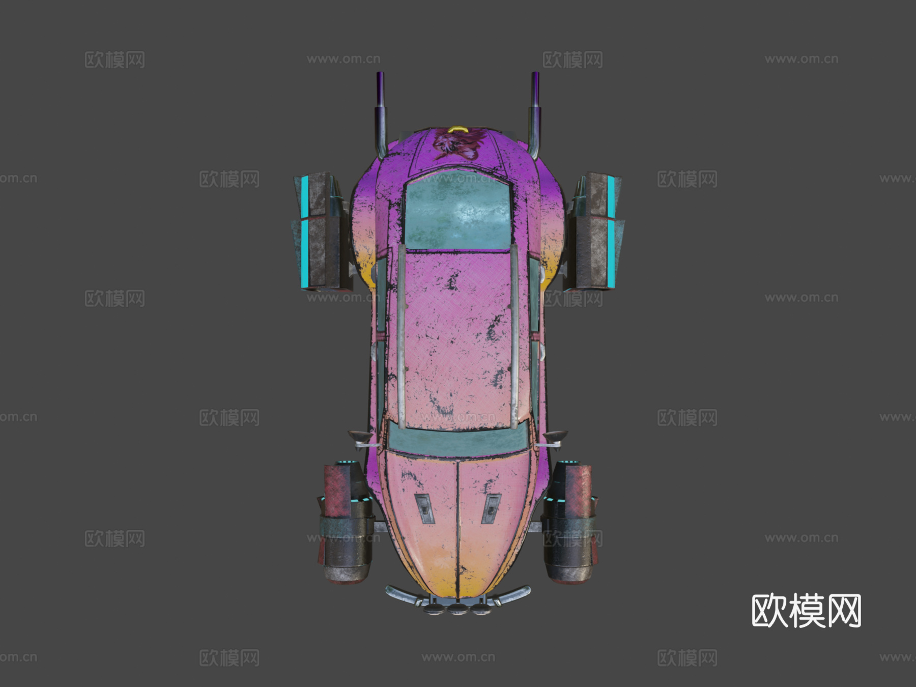 飞行复古汽车3d模型下载（渲染图7）
