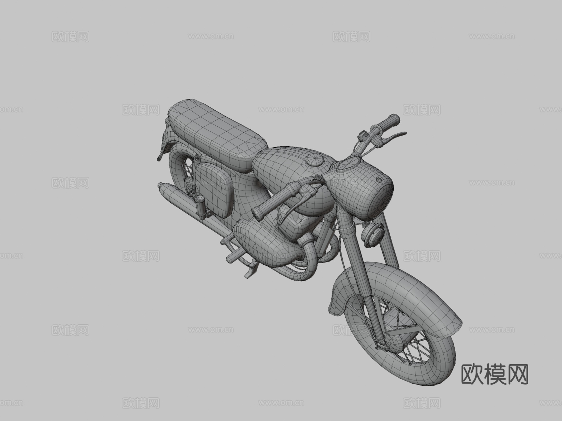 JAWA摩托车3d模型下载（渲染图3）