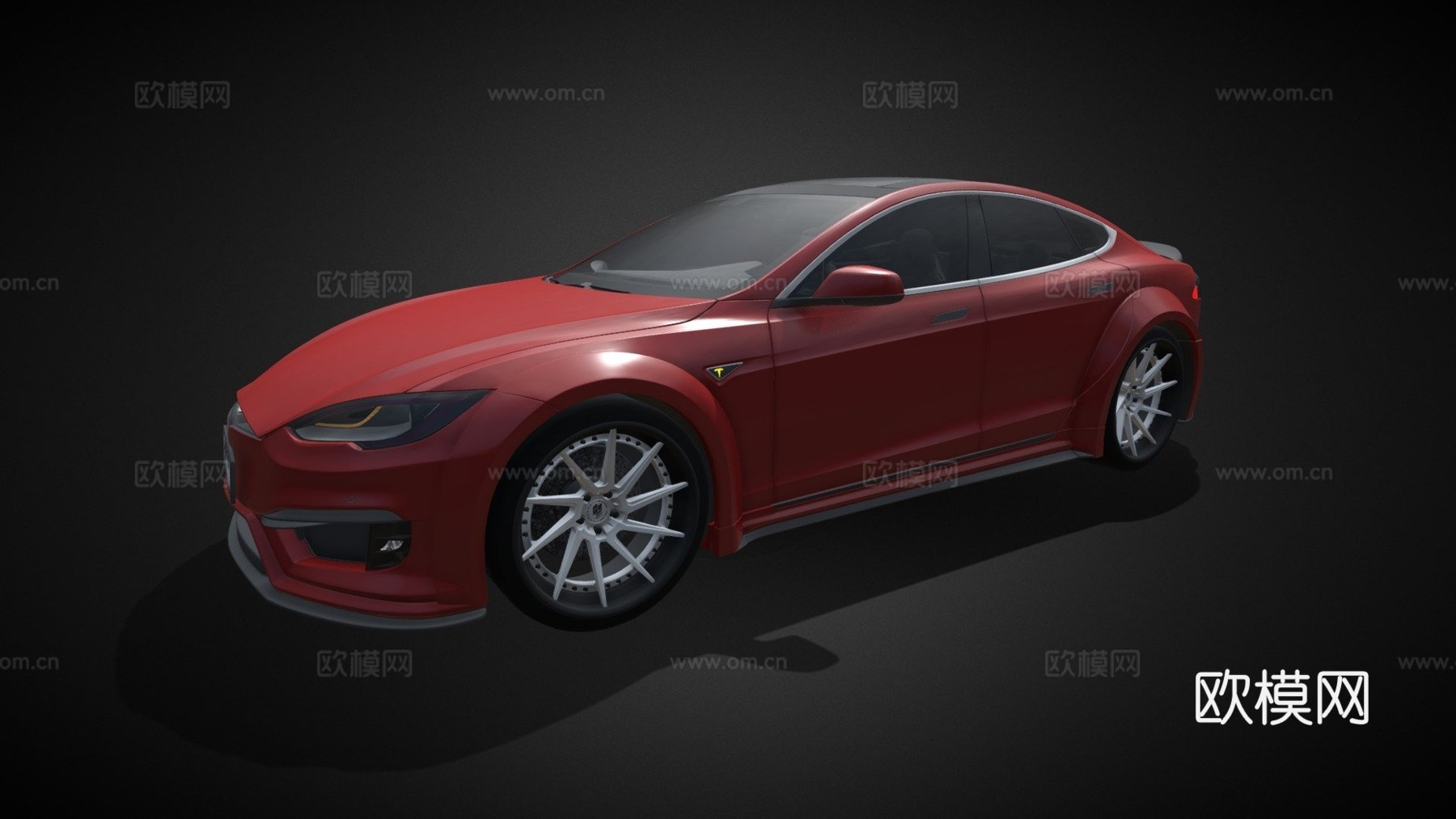 特斯拉Model P100D3d模型下载（渲染图1）