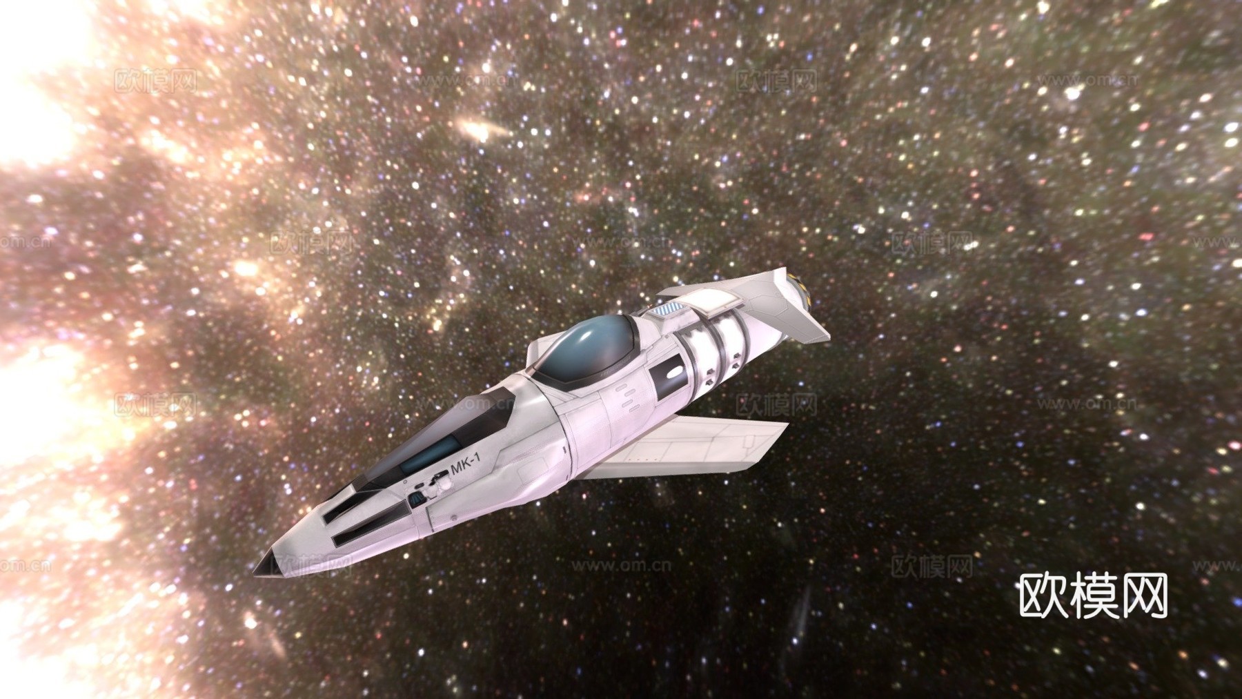 X-1微型穿梭机3d模型下载（渲染图1）