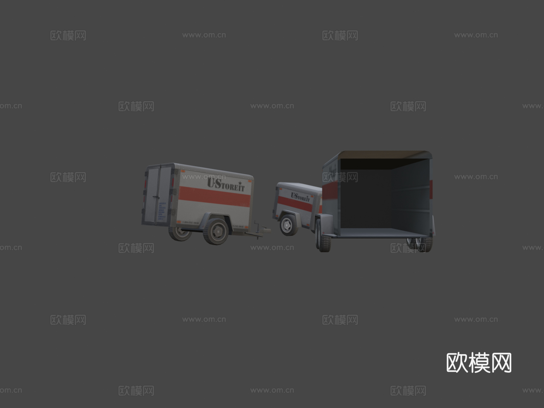 货物拖车3d模型下载（渲染图6）