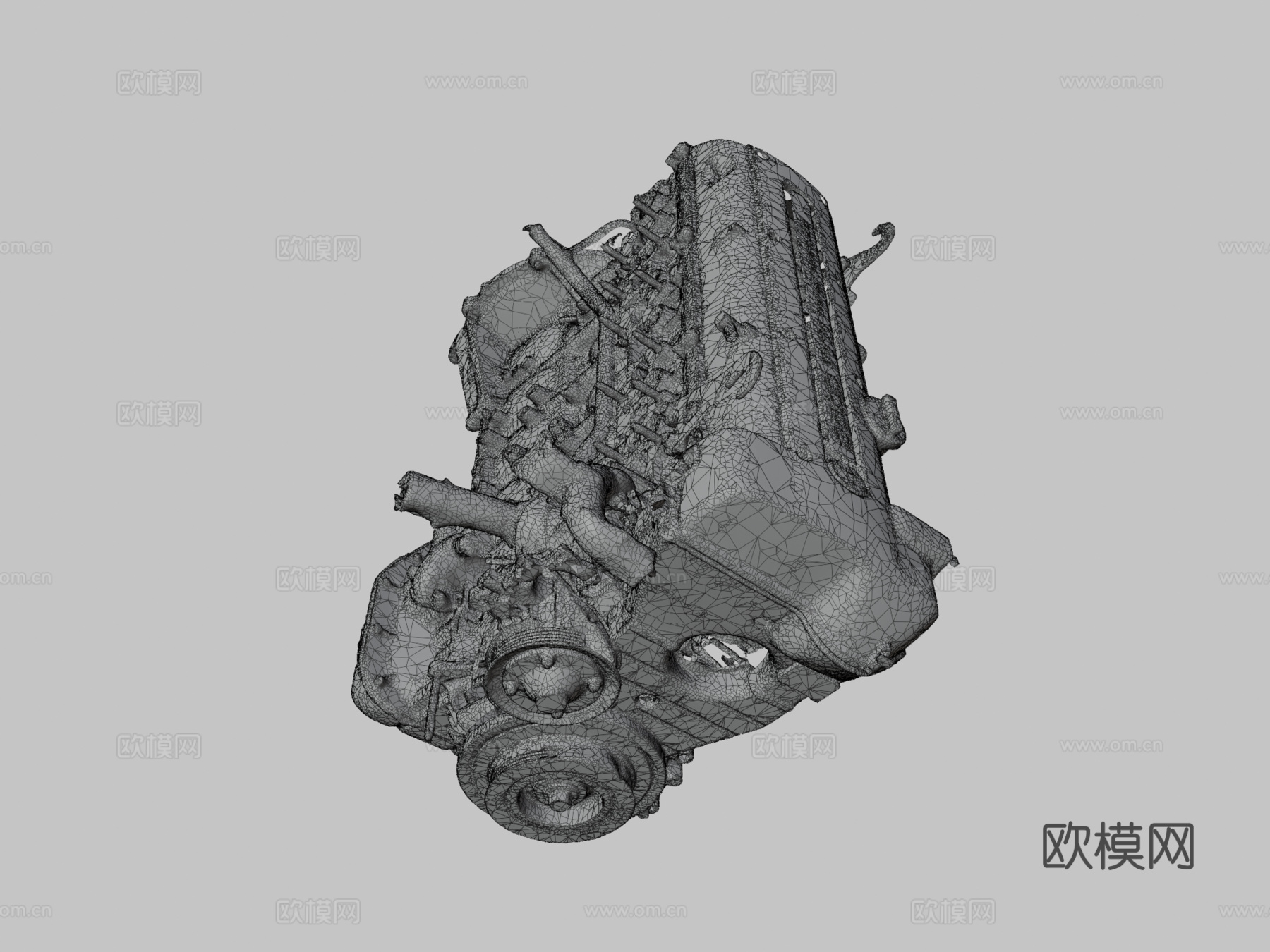 JZ-GE发动机3d模型下载（渲染图3）