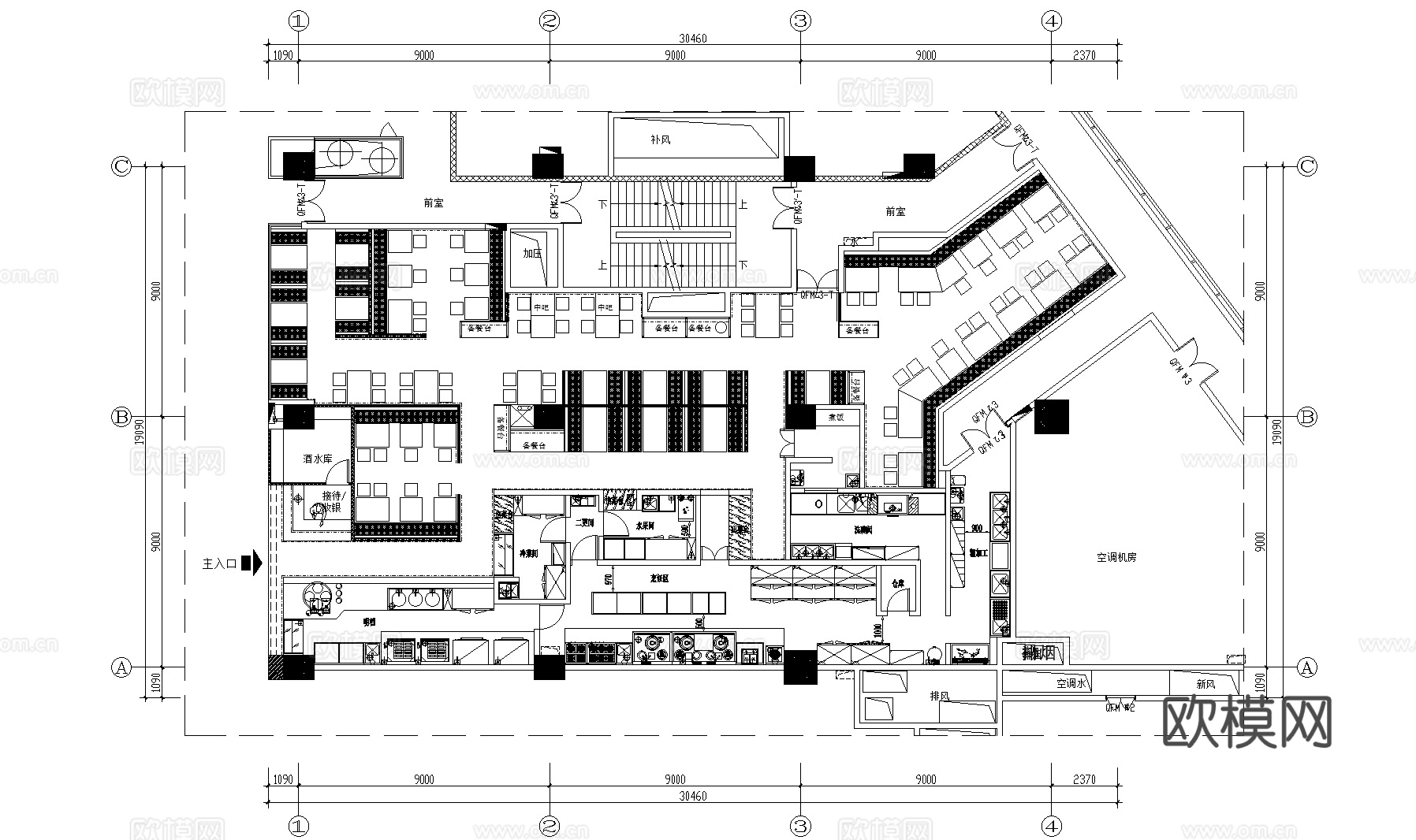 28套餐厅平面CAD设计方案图纸最新整理合集cad施工图
