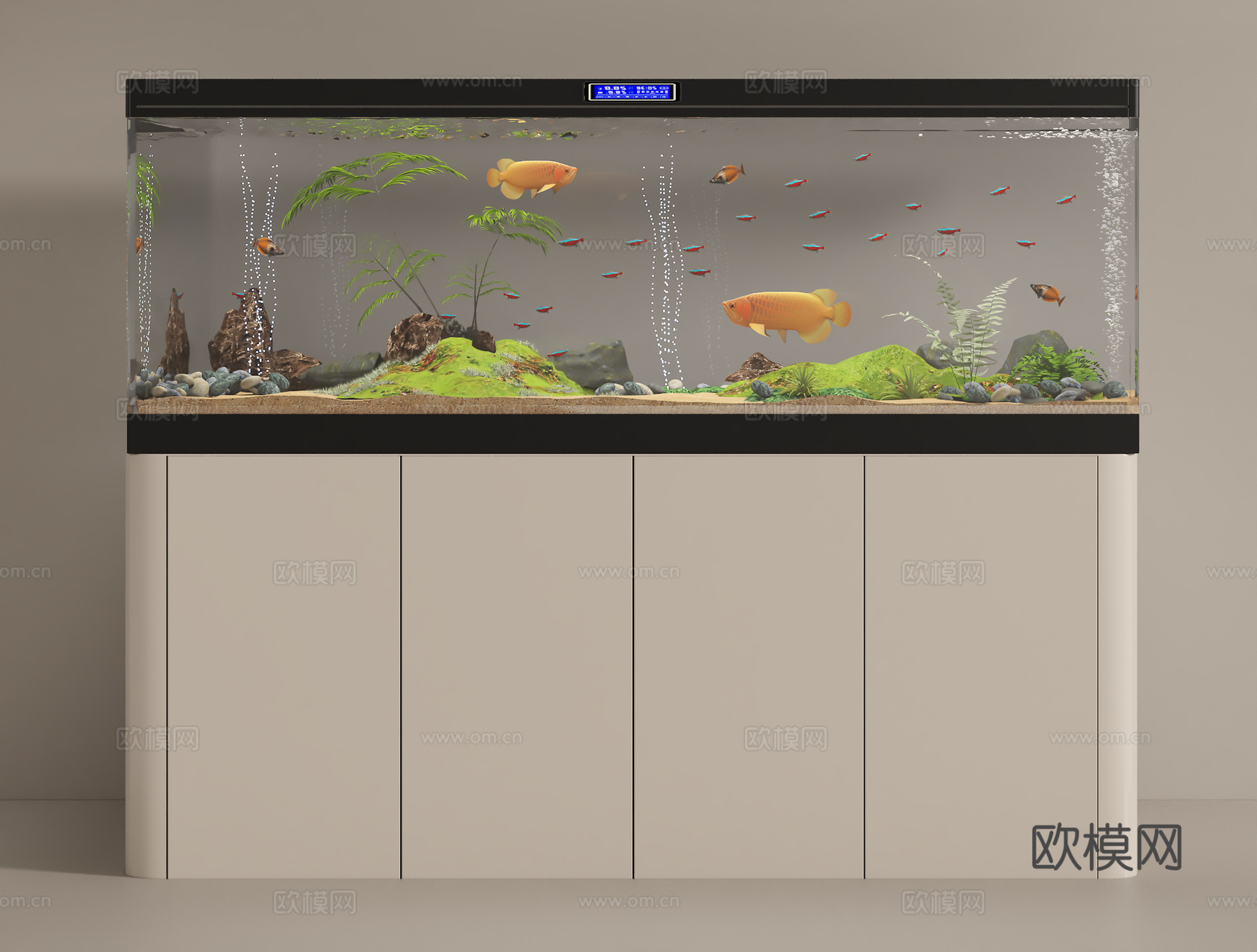 现代鱼缸su模型