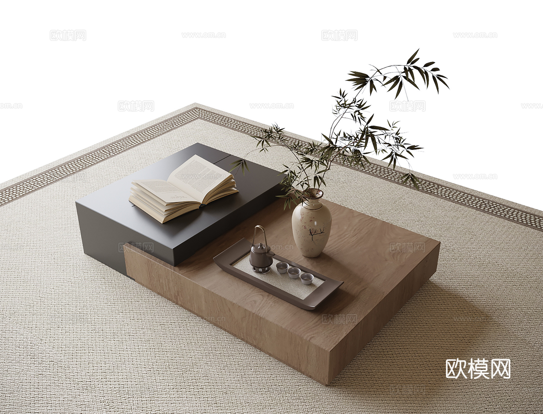 现代茶几su模型