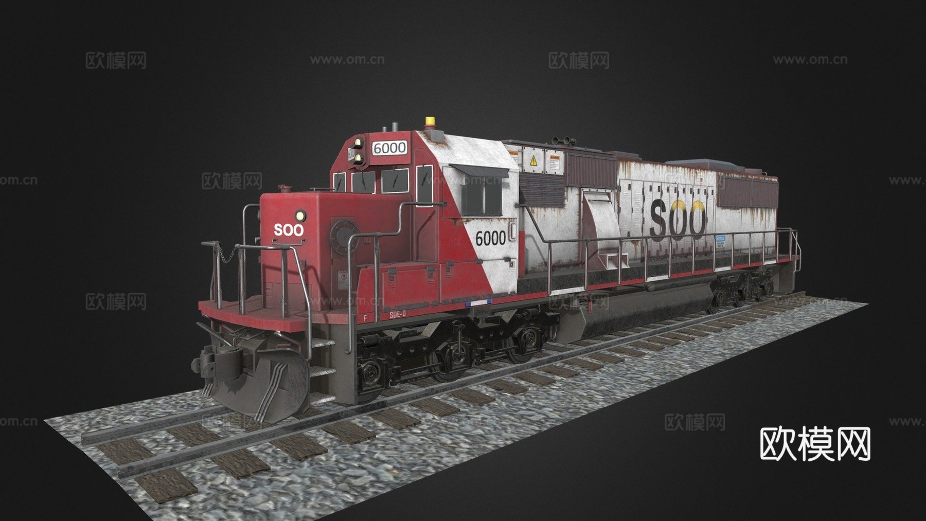 火车_引擎3d模型下载（渲染图1）