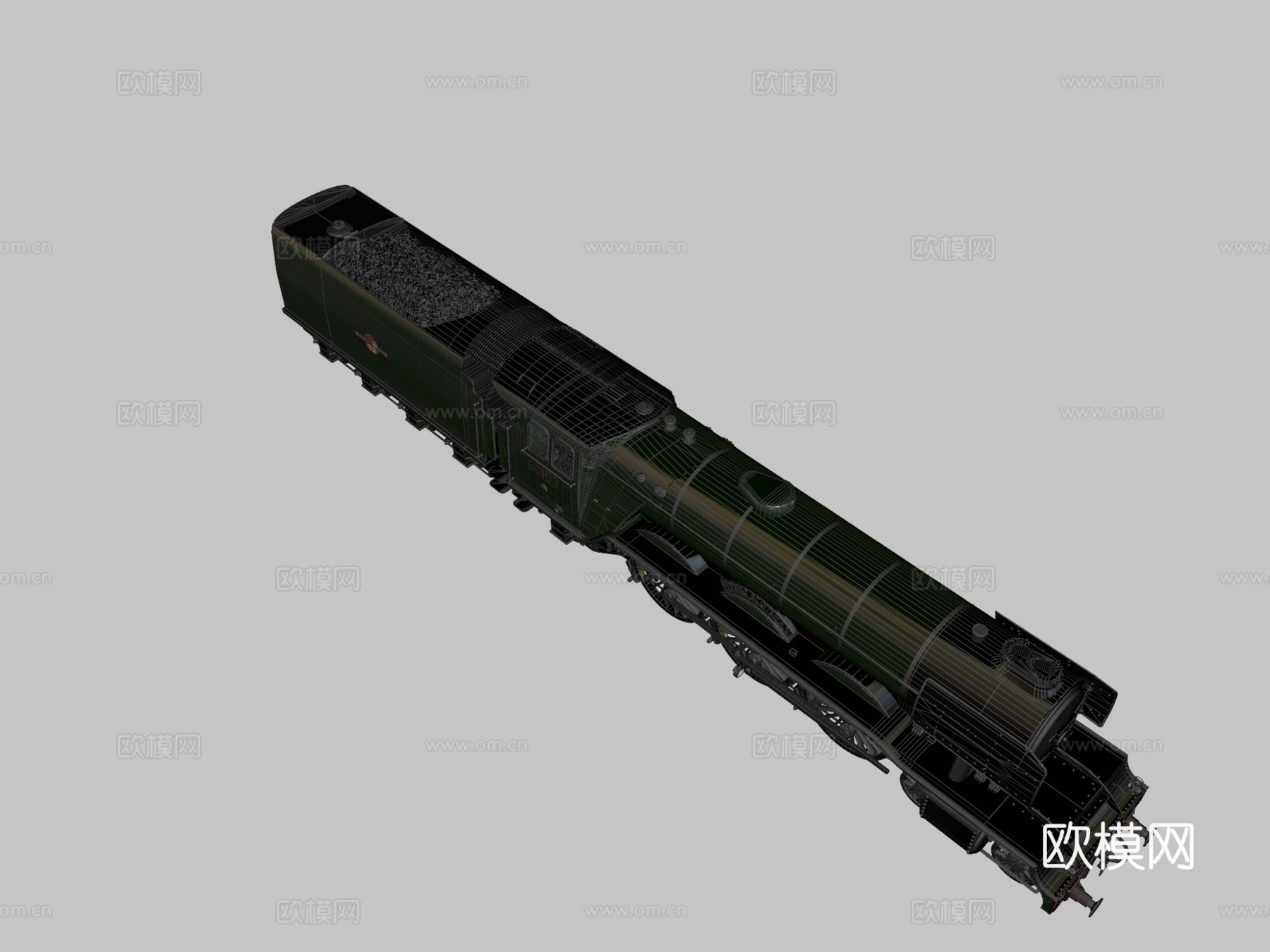 火车-A3级飞行苏格兰人号3d模型下载（渲染图2）