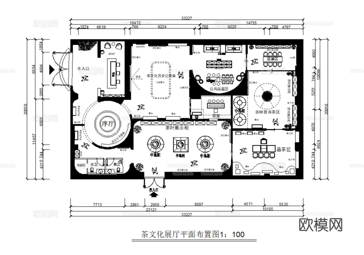 45展示展厅CAD平面设计方案最新整理合集cad施工图