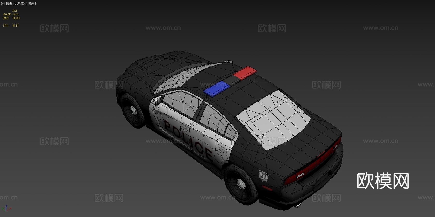 警车3d模型下载（渲染图4）