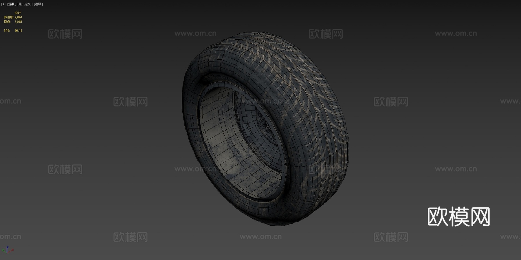 旧脏轮胎3d模型下载（渲染图4）