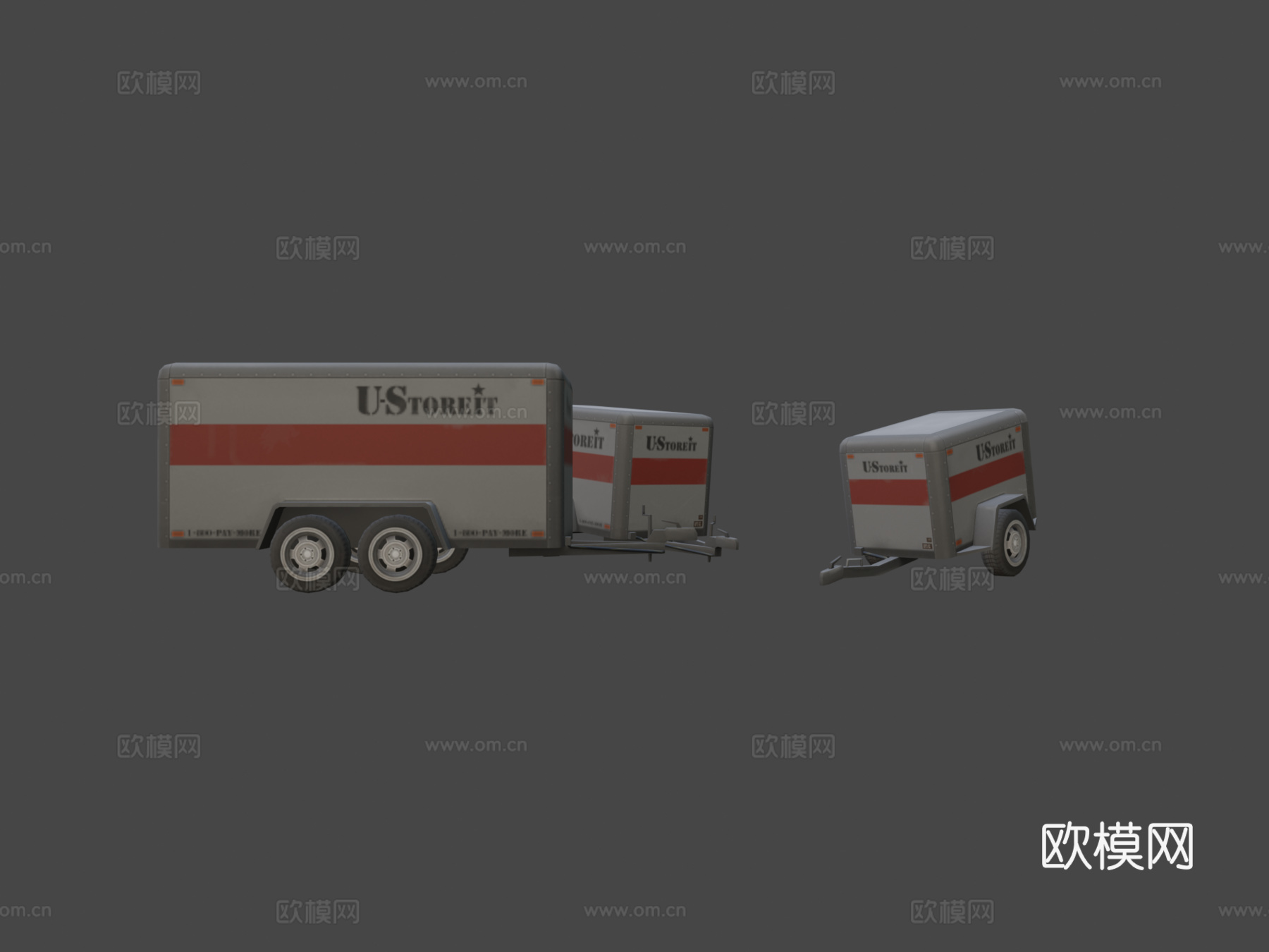 货物拖车3d模型下载（渲染图5）