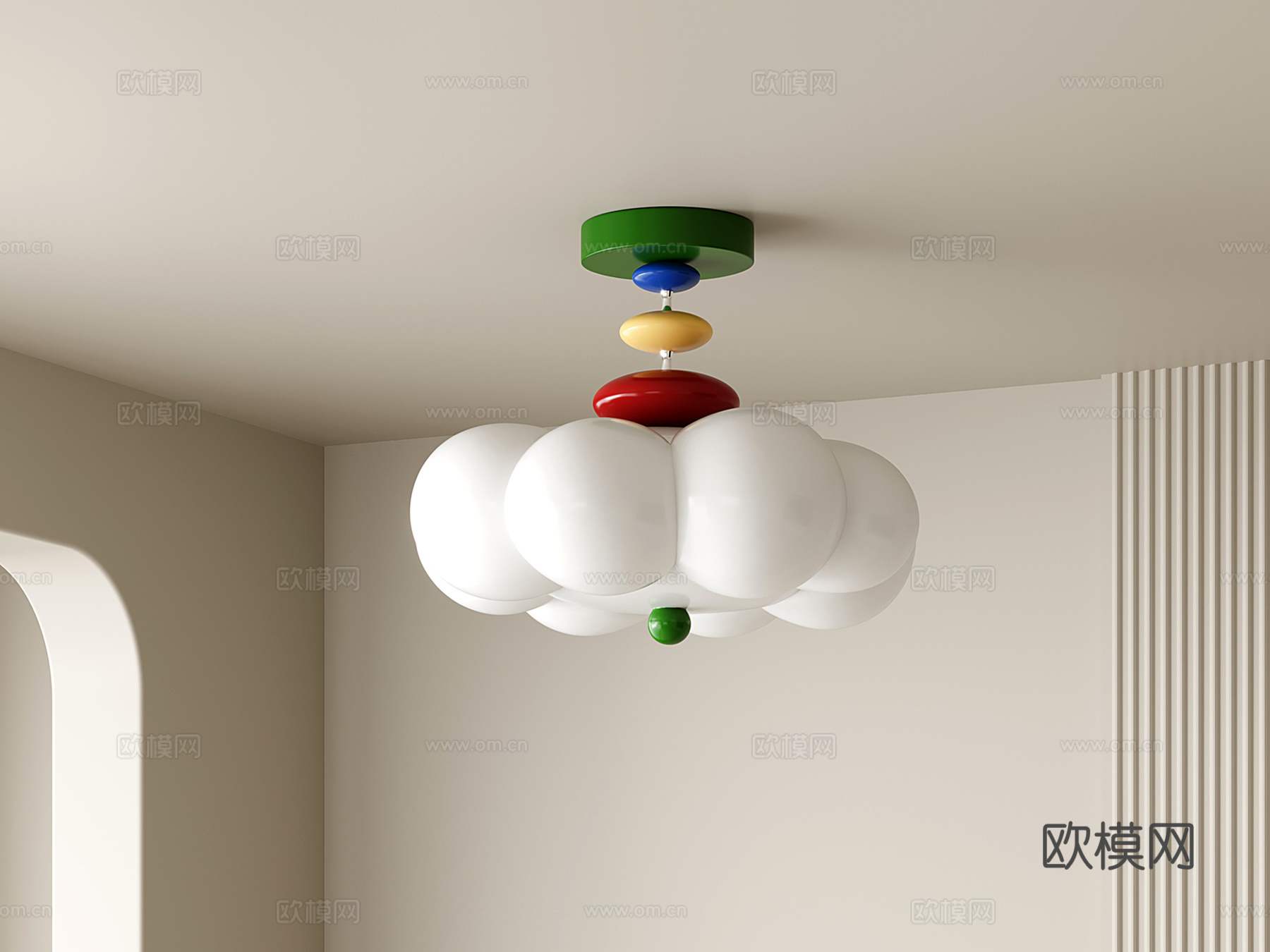包豪斯吸顶灯 泡泡吸顶灯 多巴胺吸顶灯 孟菲斯吸顶灯 儿童卧su模型