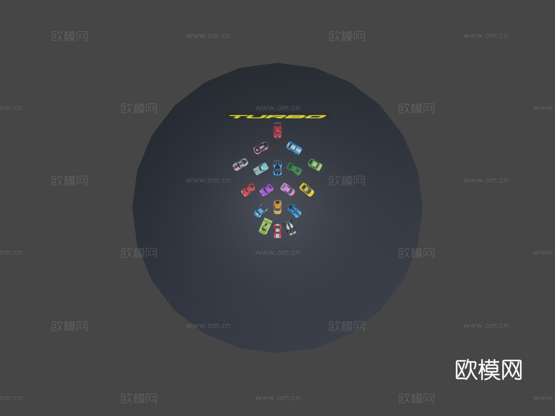 涡轮-卡通赛车3d模型下载（渲染图7）