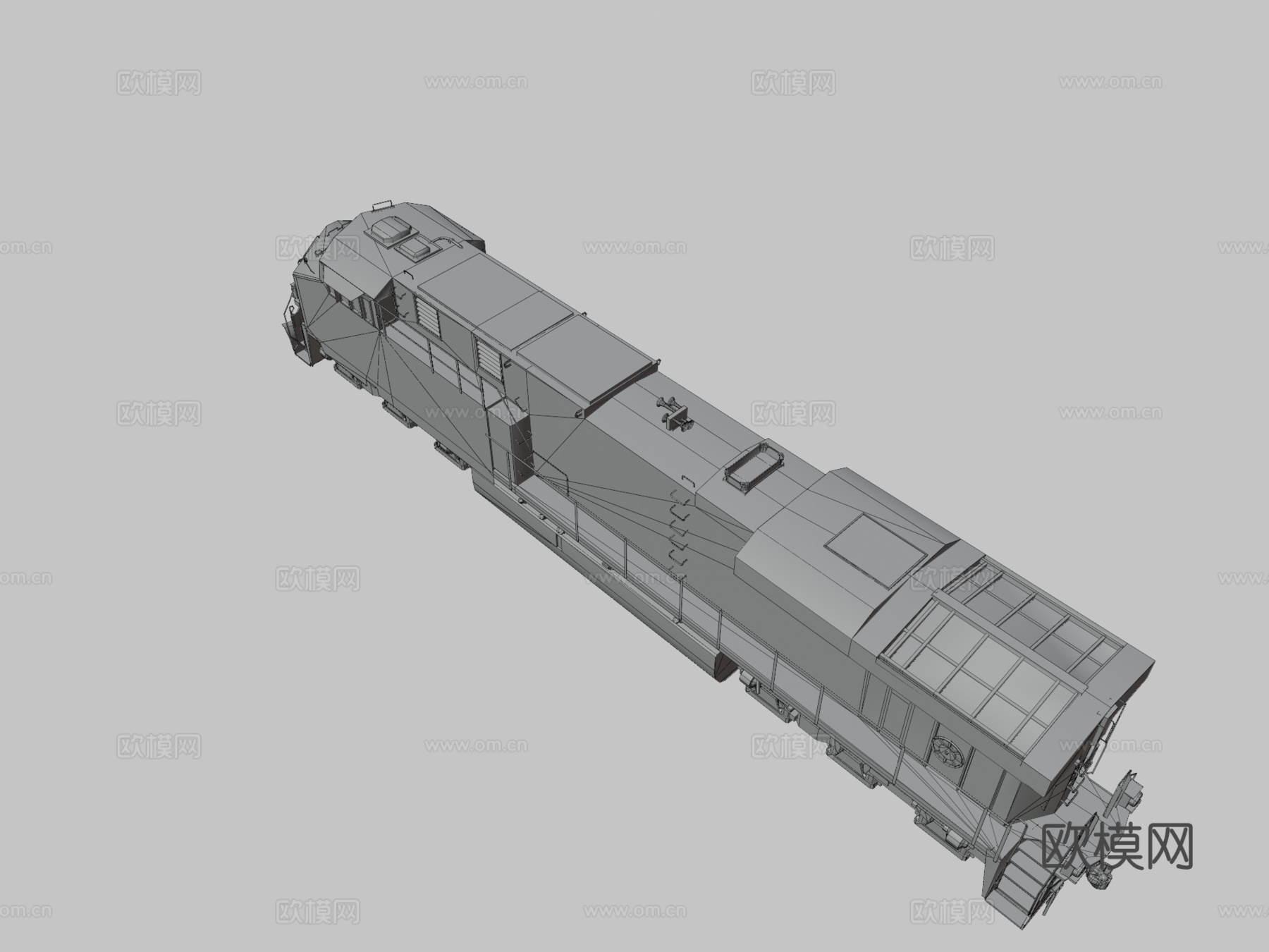 柴油机车3d模型下载（渲染图3）