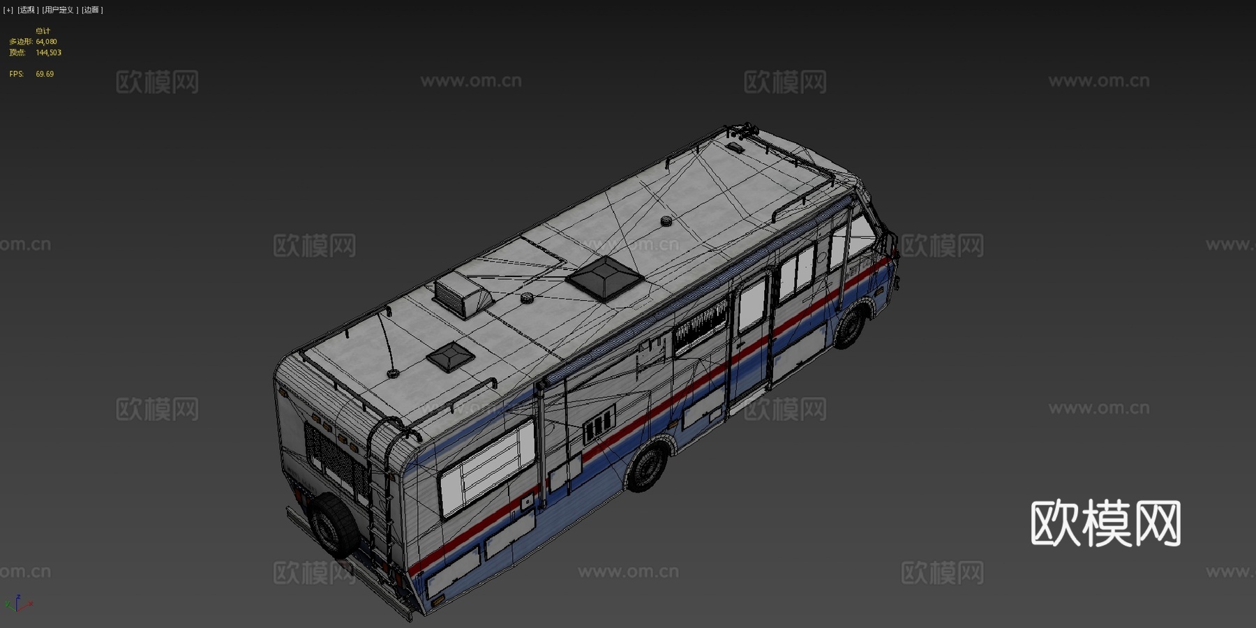 年代房车3d模型下载（渲染图4）