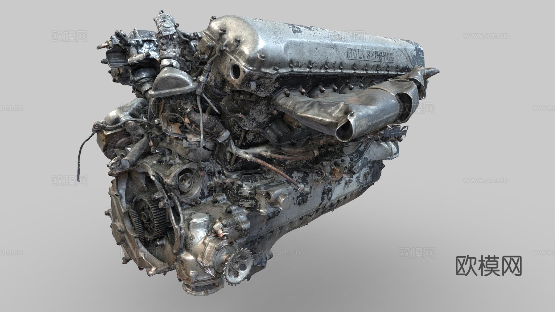 梅林发动机3d模型下载（渲染图1）