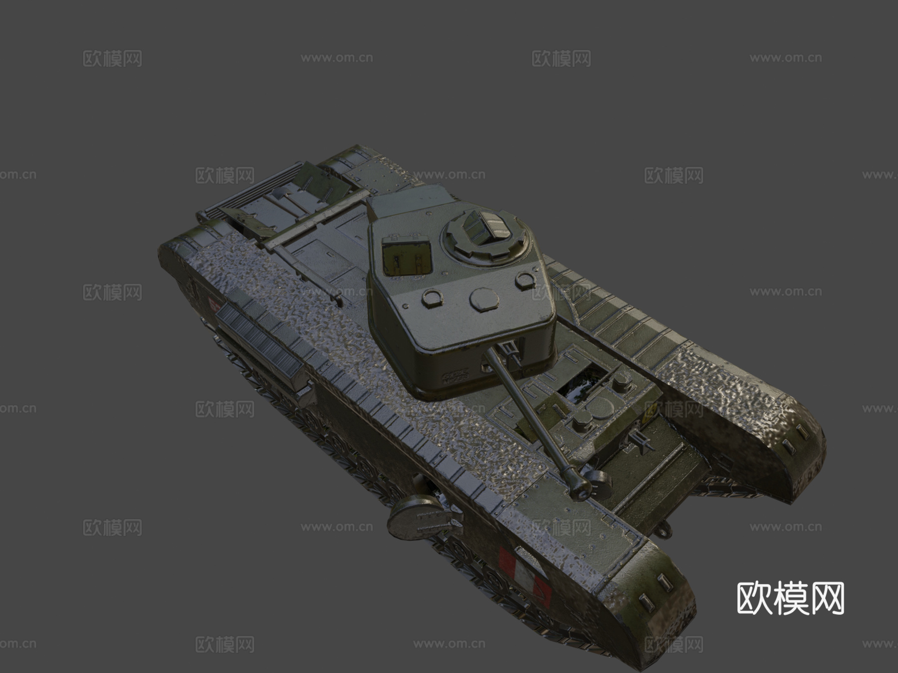 丘吉尔Mk.VII步兵坦克3d模型下载（渲染图7）