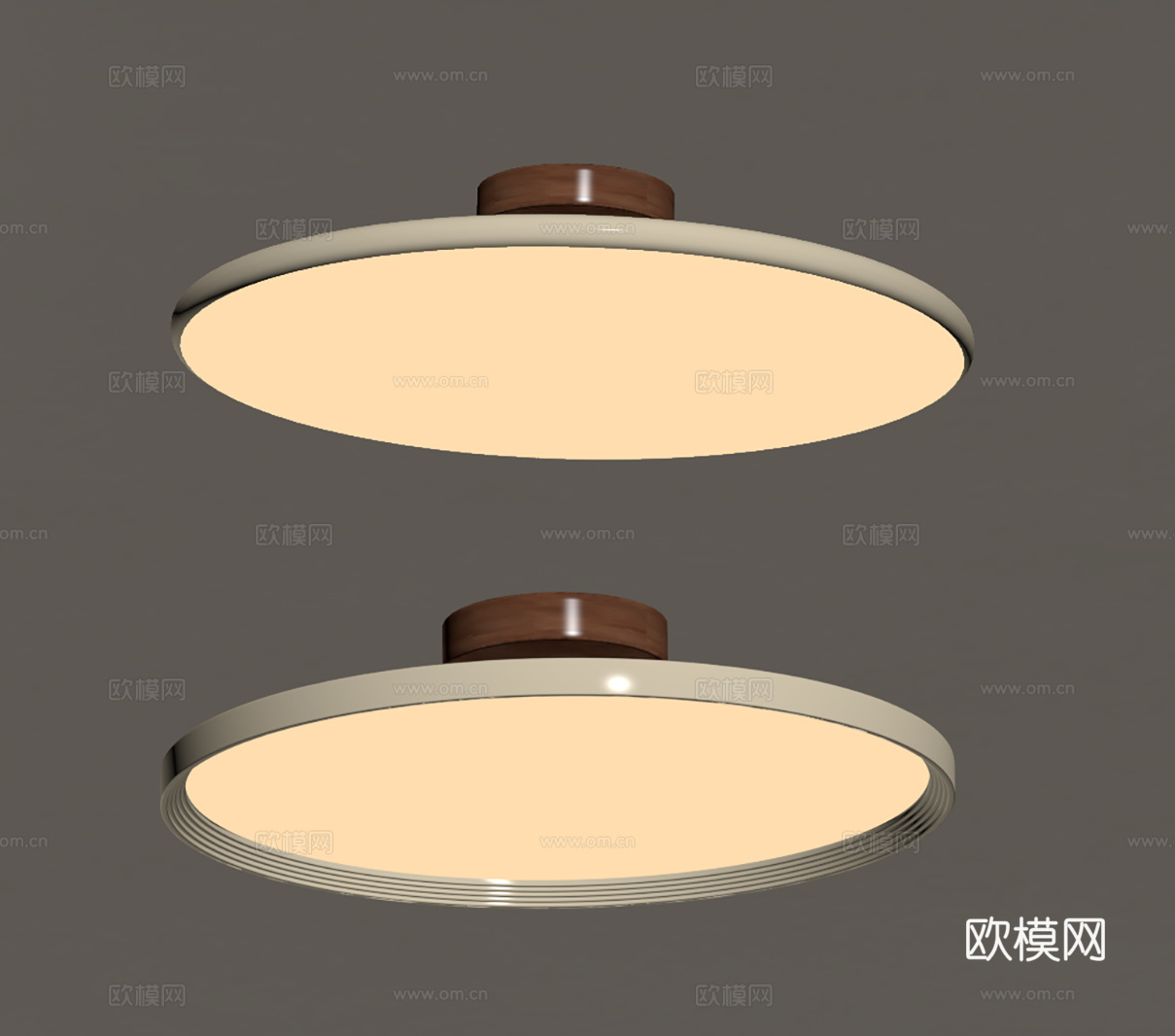 现代奶油吸顶灯su模型