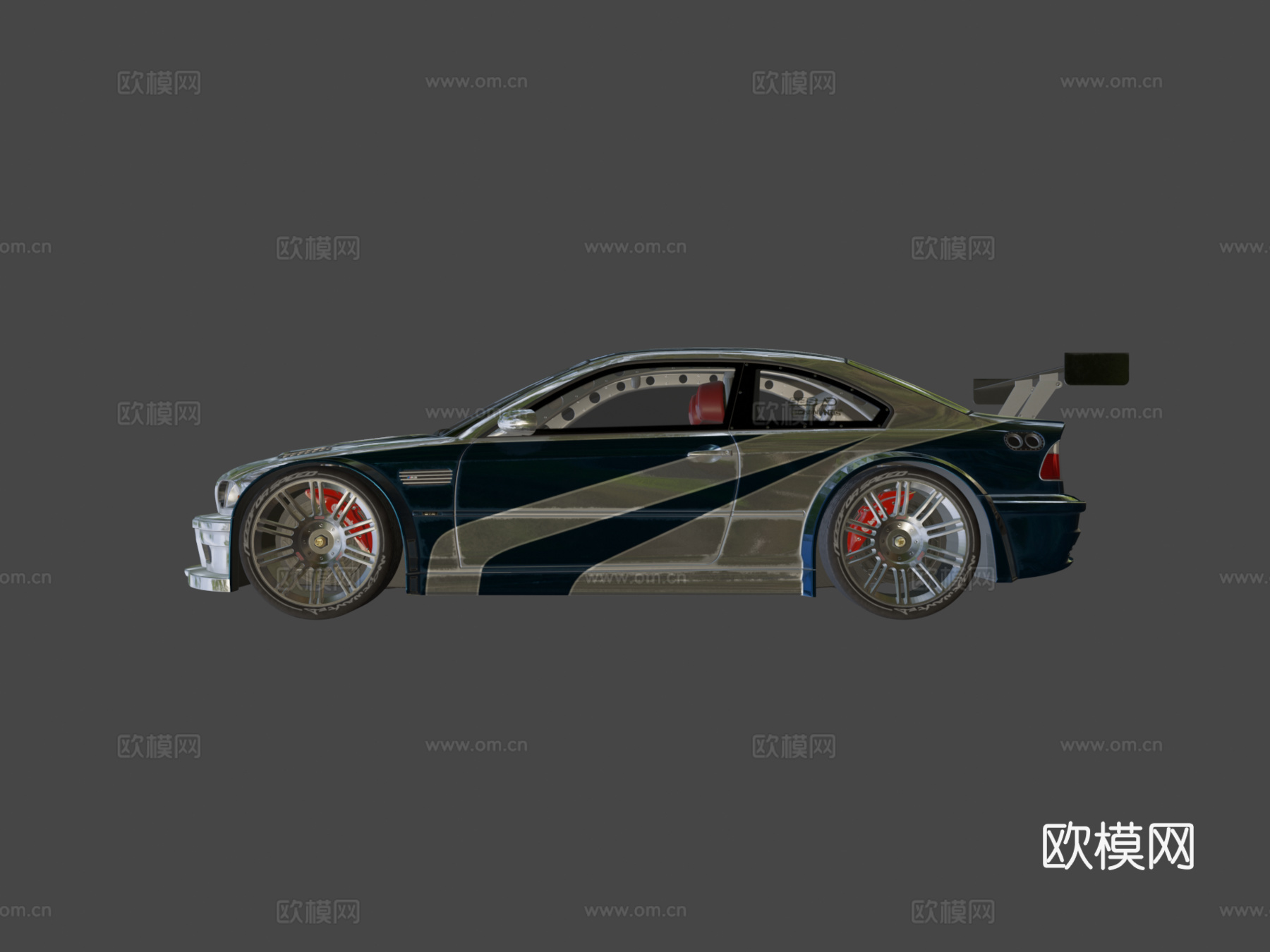 宝马M3 GTR-E46型（极品飞车-最高通缉）3d模型下载（渲染图6）
