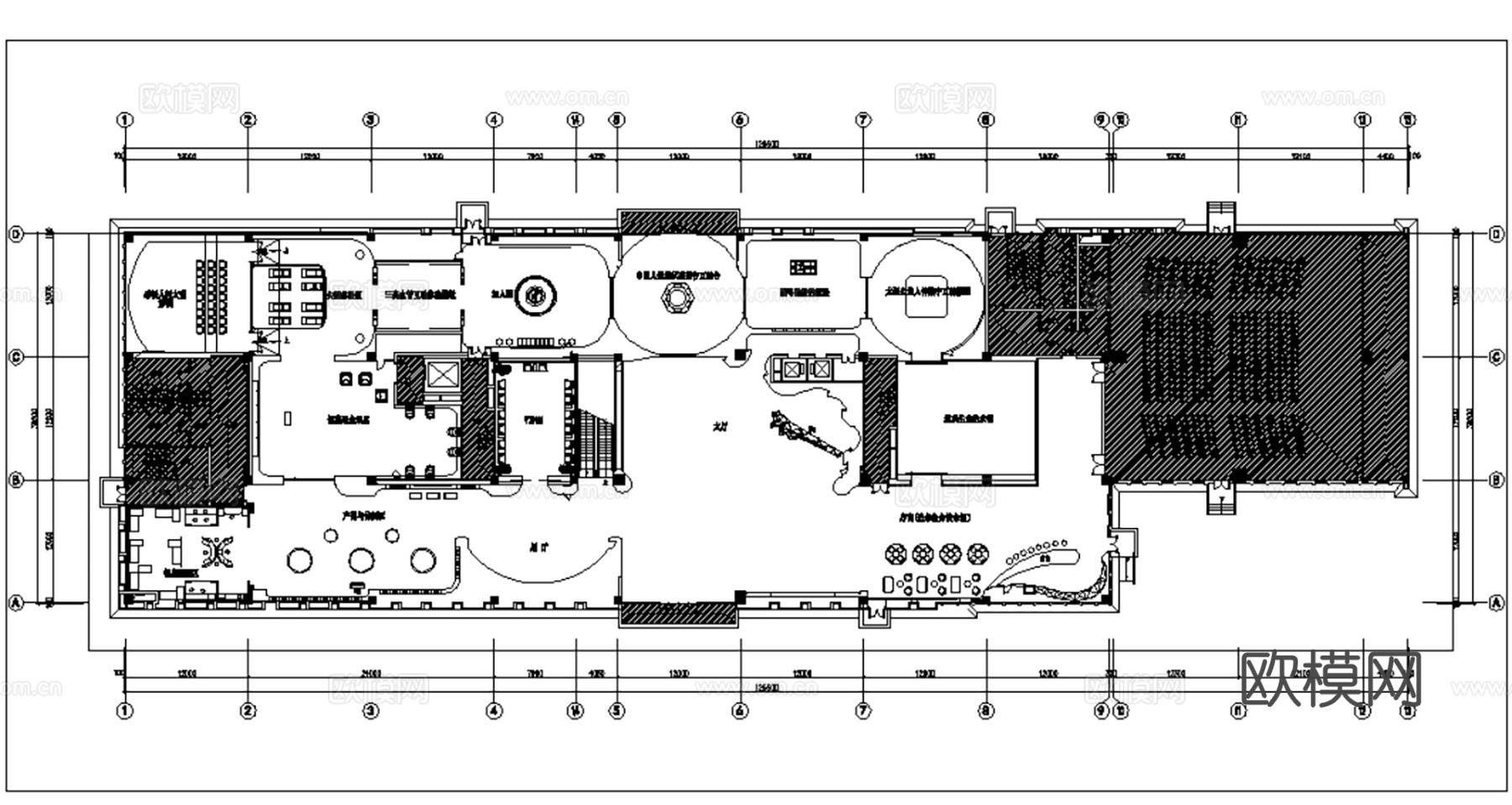 45展示展厅CAD平面设计方案最新整理合集cad施工图