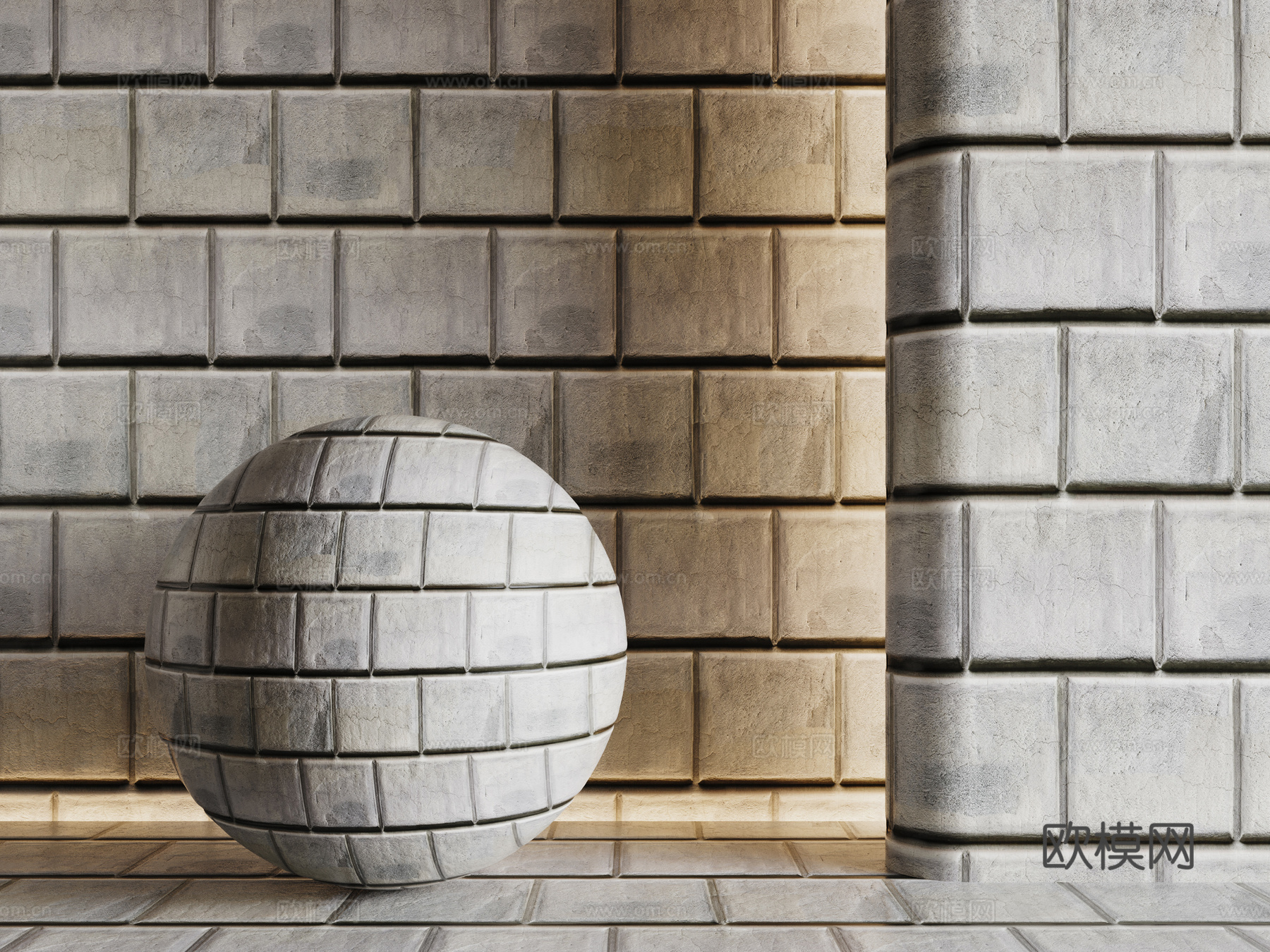 现代砖墙 青石砖墙 脏旧砖墙 仿古砖墙 工业砖墙su模型