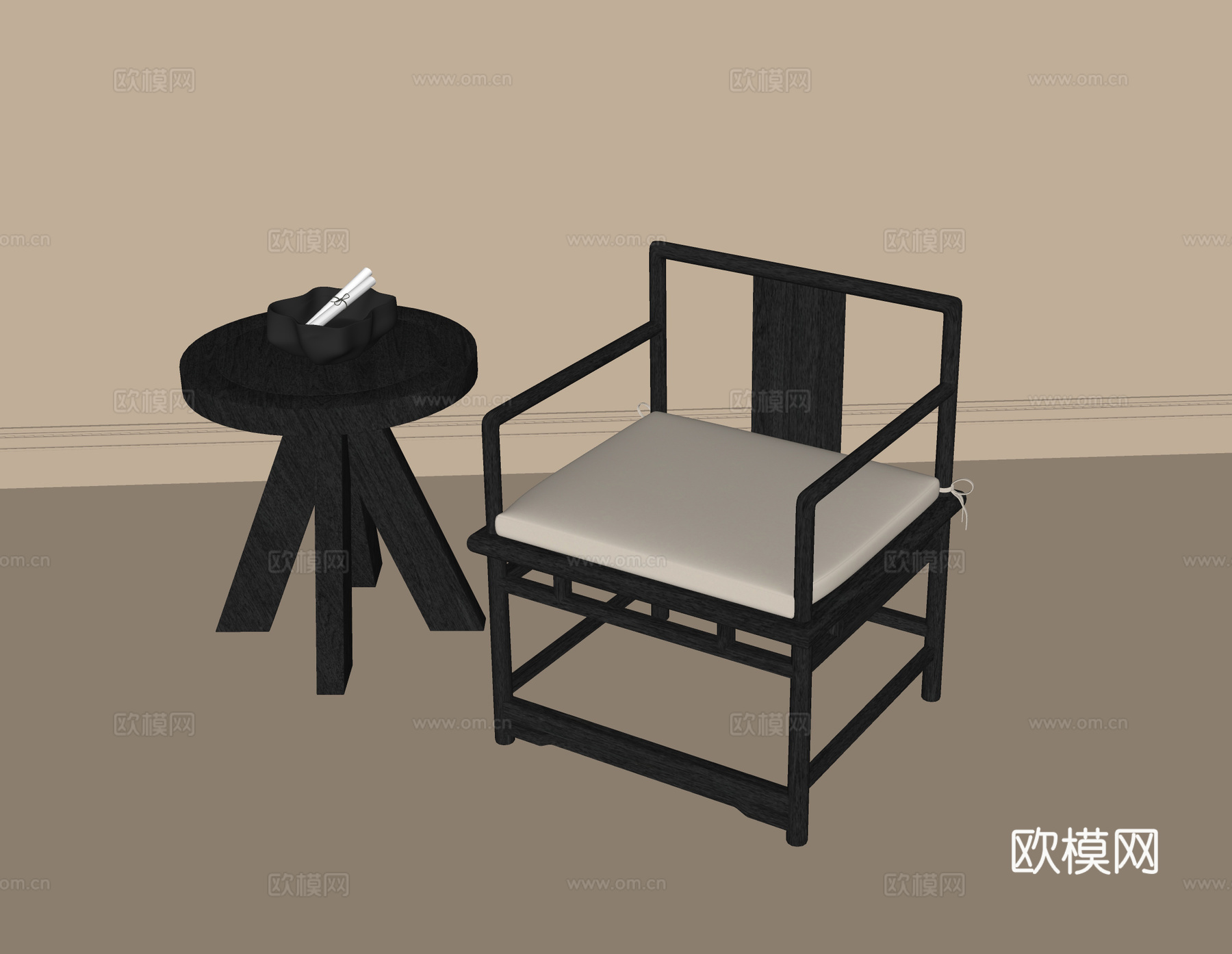 现代单椅su模型