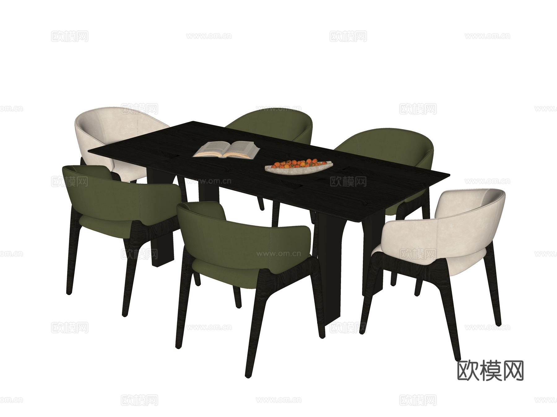 现代餐桌椅 餐椅su模型