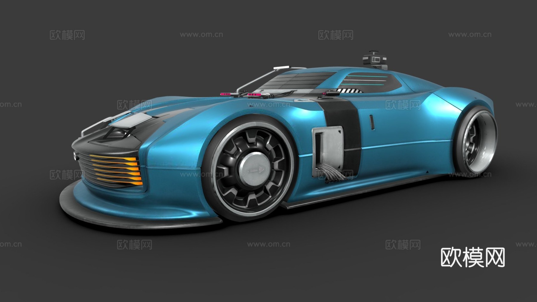 RAY - 复古未来网络汽车3d模型下载（渲染图1）