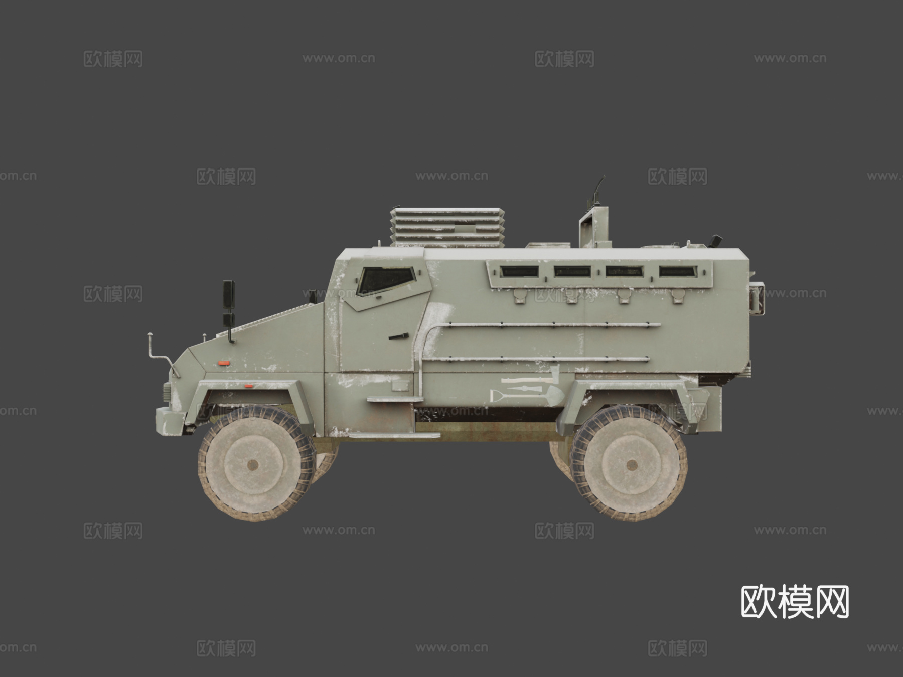 刺猬防地雷反伏击车（低多边形+3D模型）3d模型下载（渲染图7）