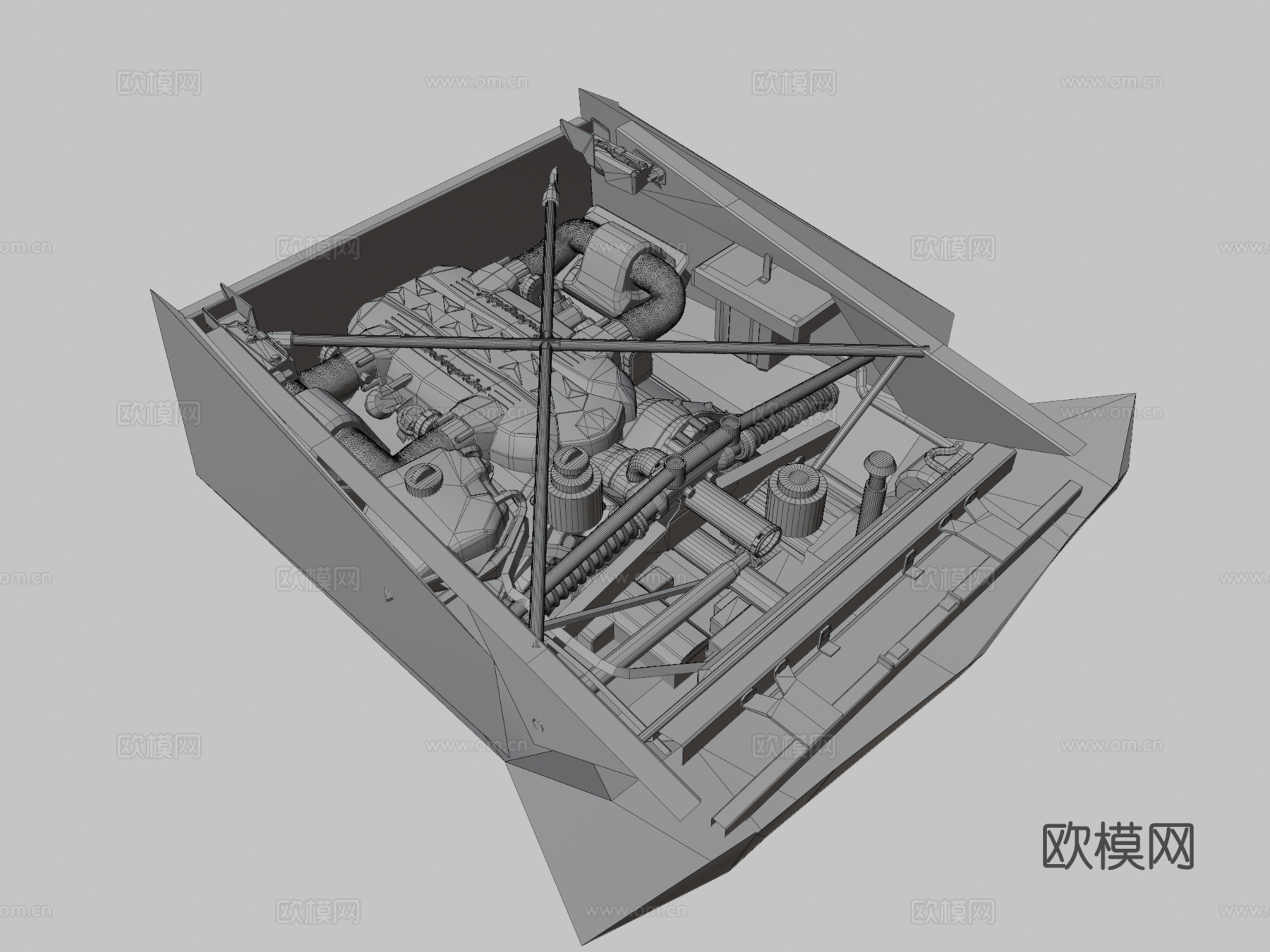 兰博基尼V12 6.5L-19L发动机SDC3d模型下载（渲染图3）