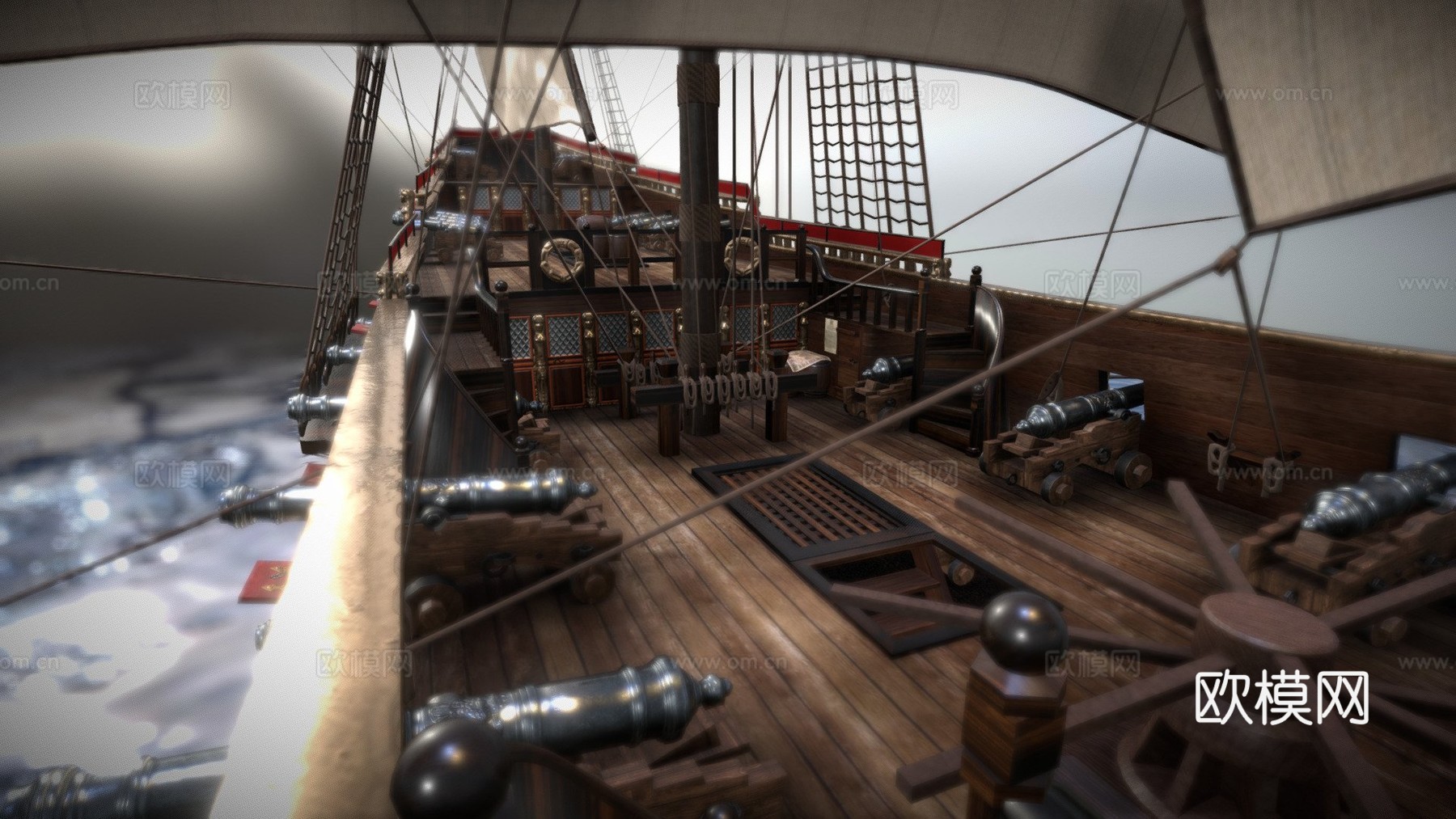 英国皇家海军决心号3d模型下载（渲染图1）