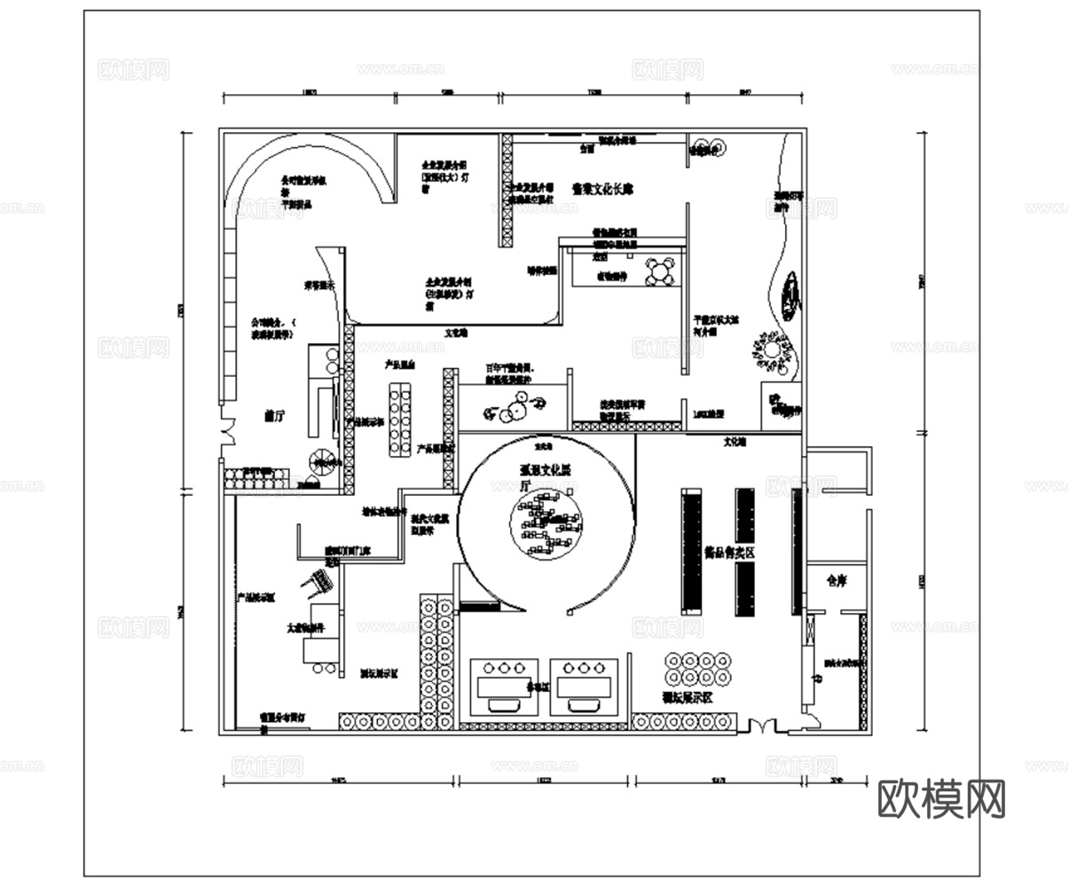 45展示展厅CAD平面设计方案最新整理合集cad施工图