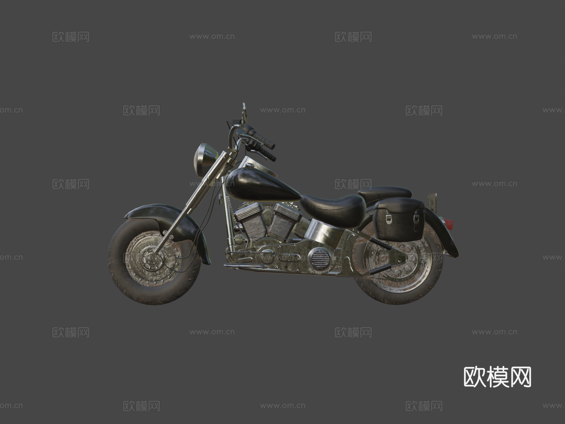 哈雷戴维森1990肥仔3d模型下载（渲染图8）