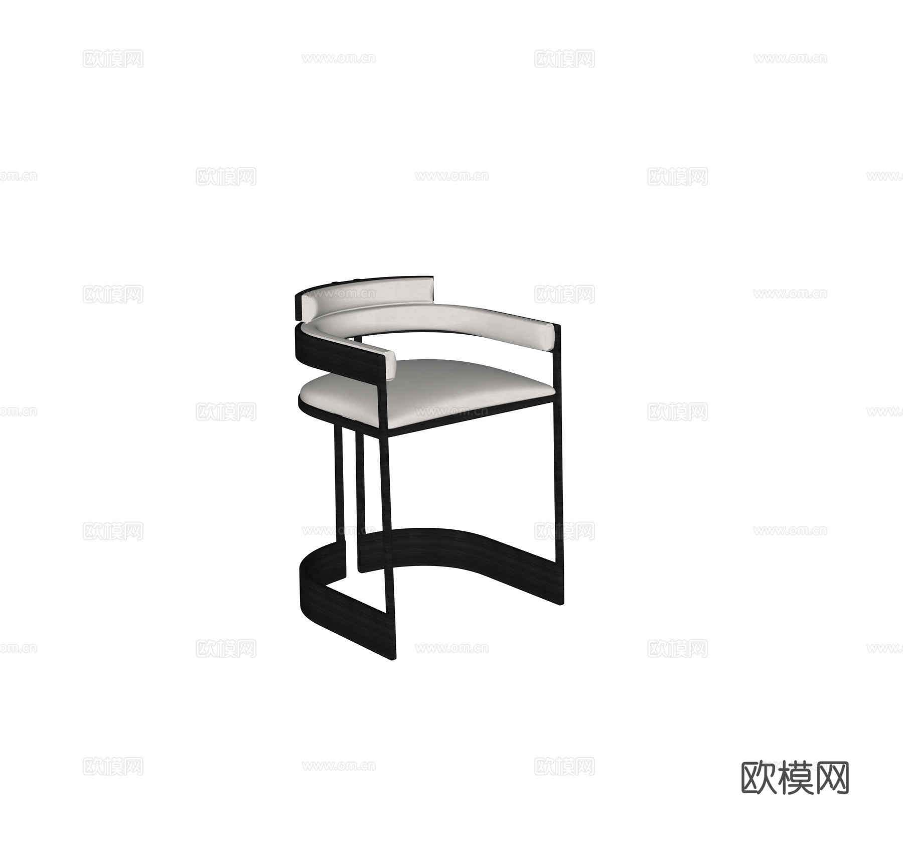 新中式餐椅 单椅 扶手椅 书椅su模型