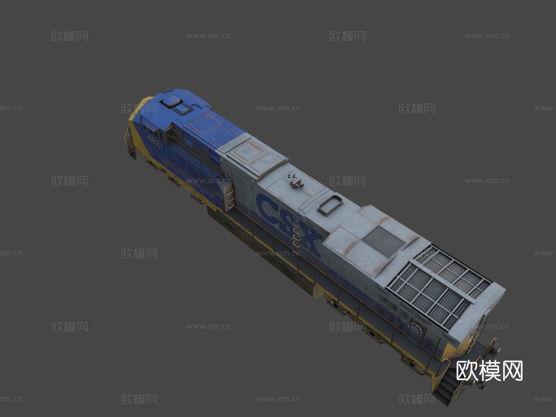 柴油机车3d模型下载（渲染图8）
