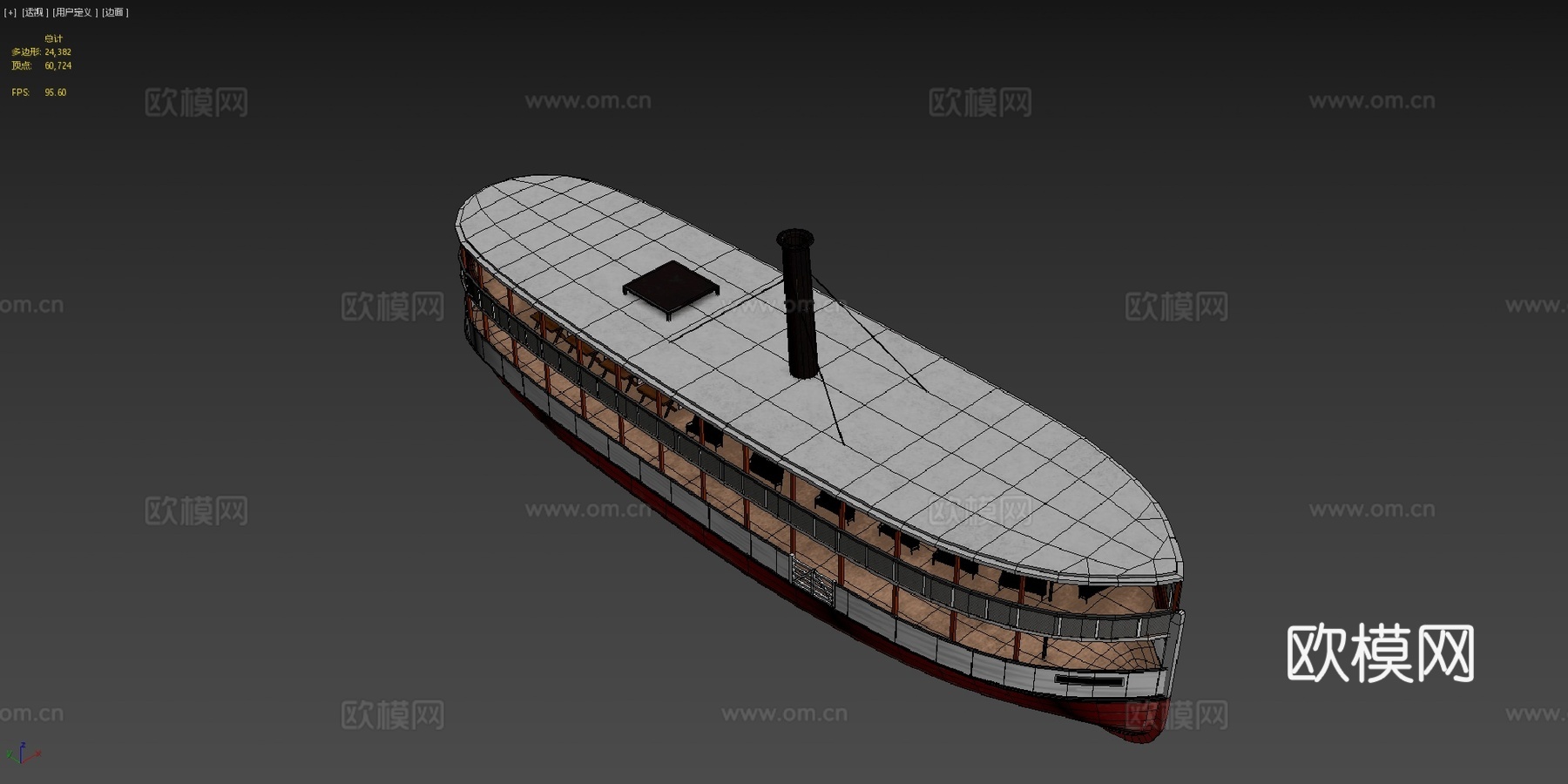 拉蒙娜蒸汽船3d模型下载（渲染图4）