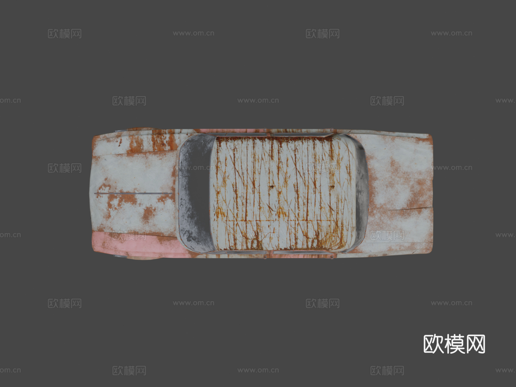 生锈的阿尔法罗密欧旧车3d模型下载（渲染图7）