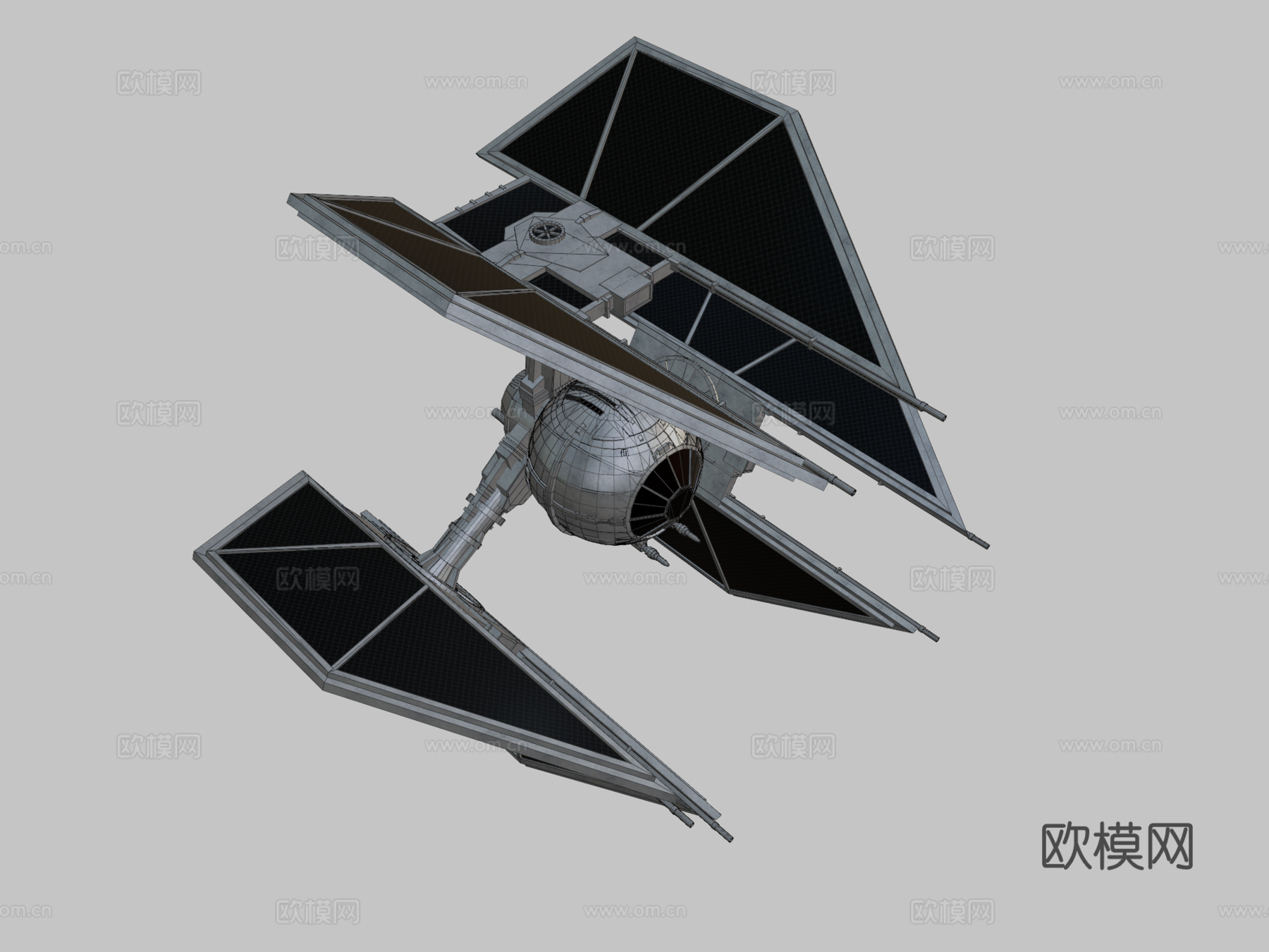 星球大战 - TIE-d防御者3d模型下载（渲染图2）
