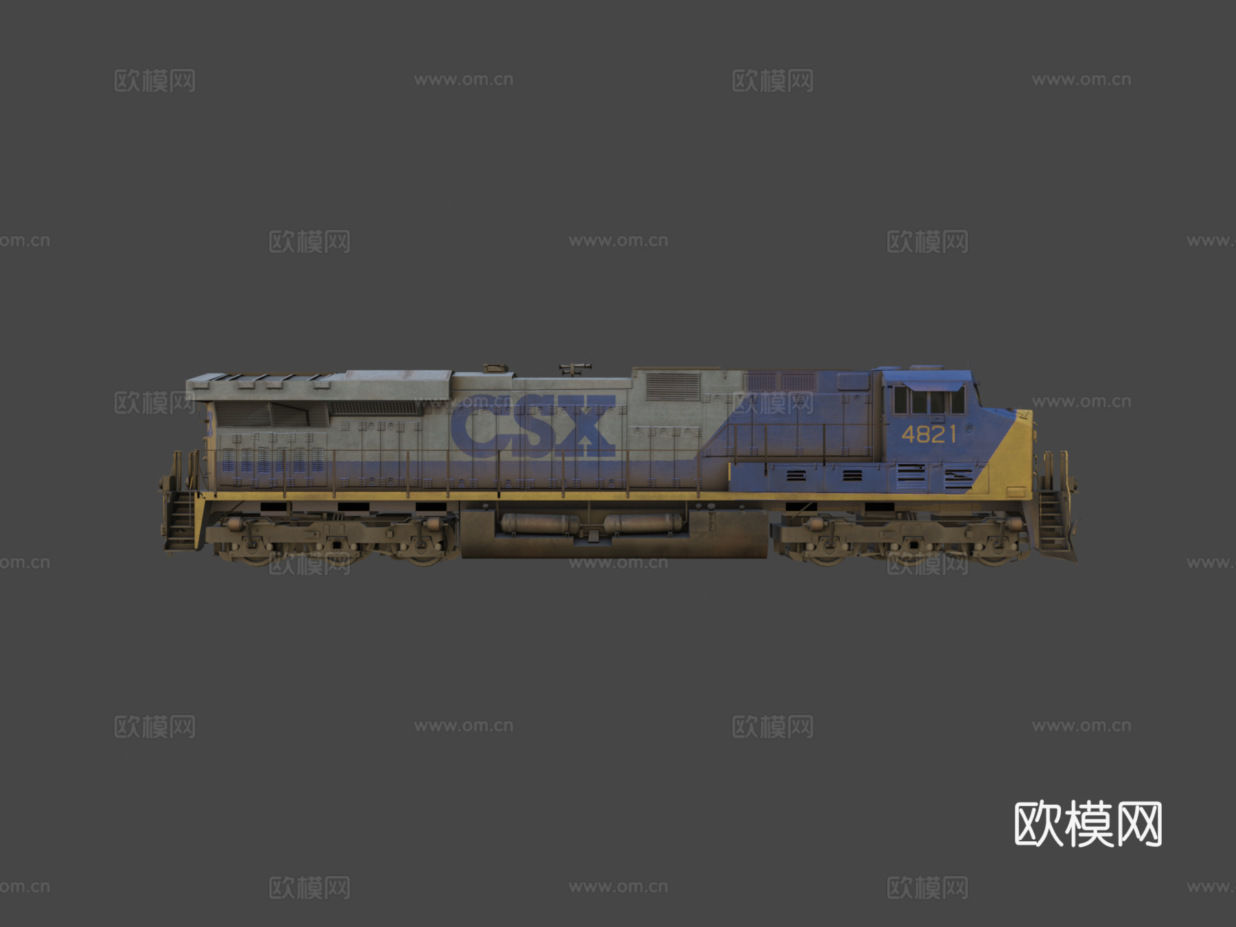 柴油机车3d模型下载（渲染图6）
